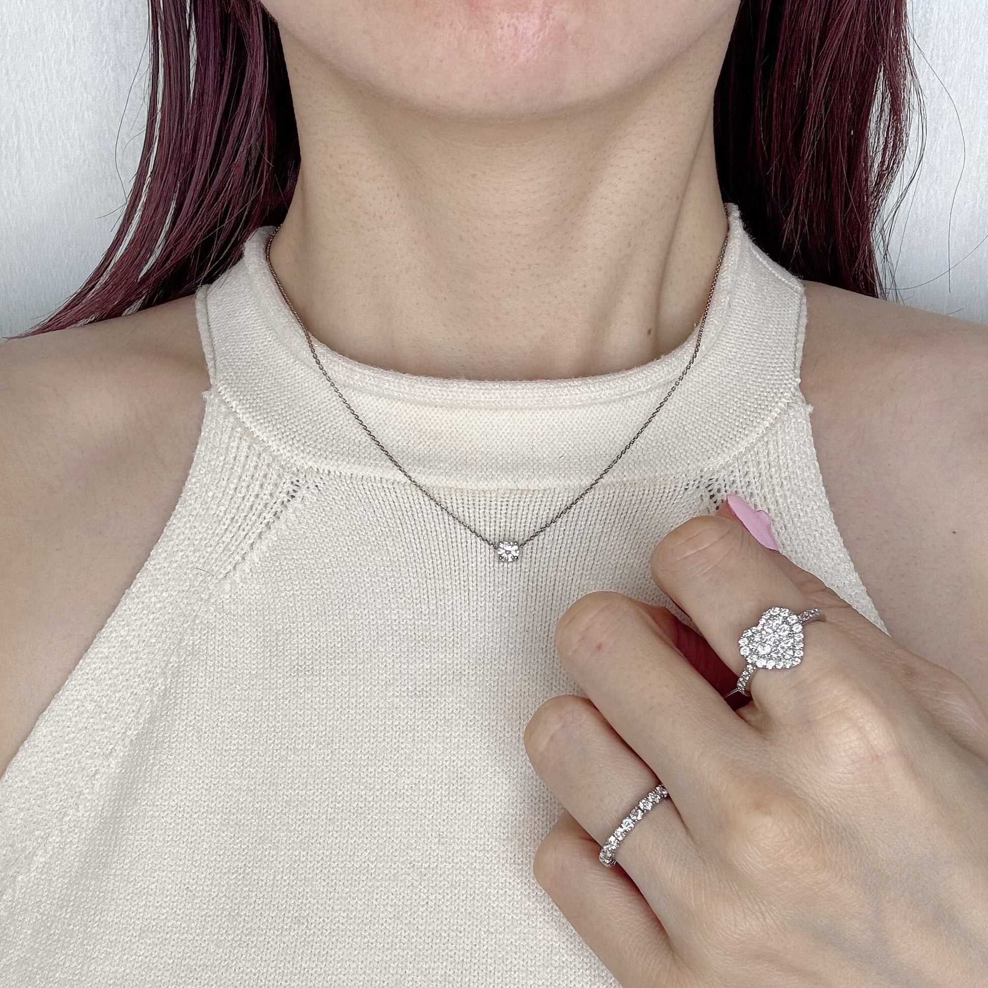 ［ポインターノーマル］ネックレス ダイヤ 中石0.3ct