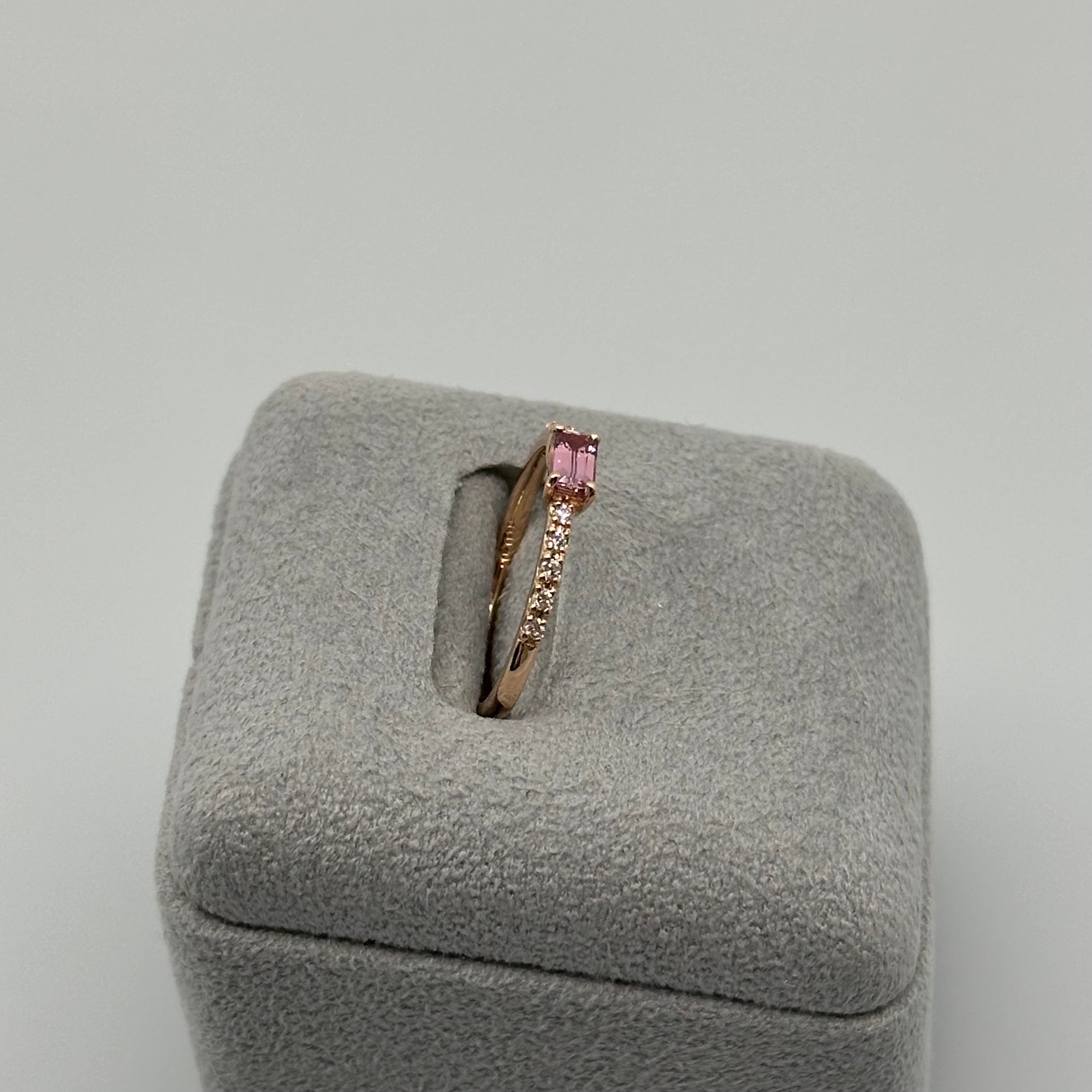 139［一点物/ルリエ］リング パパラチアサファイア 0.3ct SQ K18PG