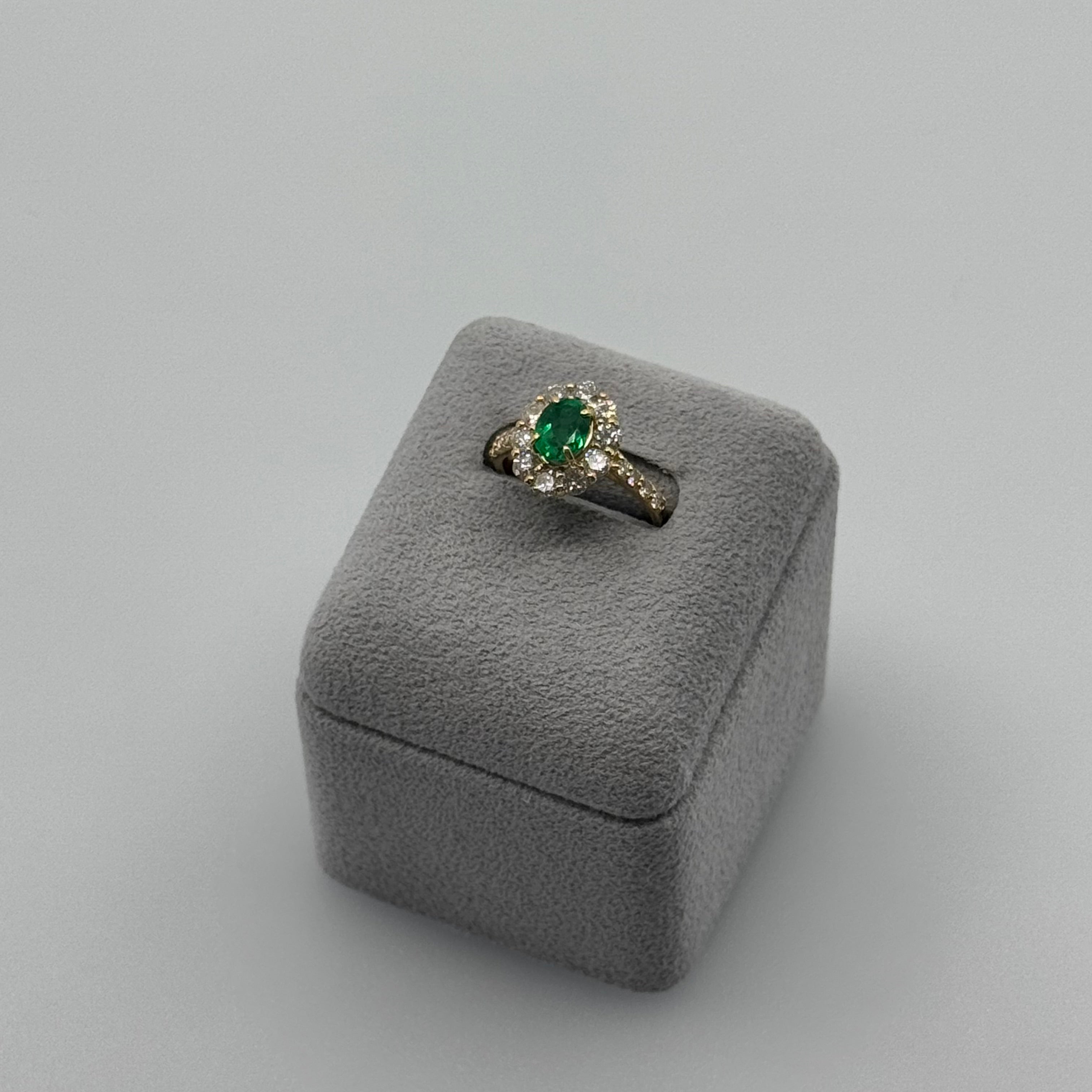 42［一点物］リング エメラルド 1ct OV YG