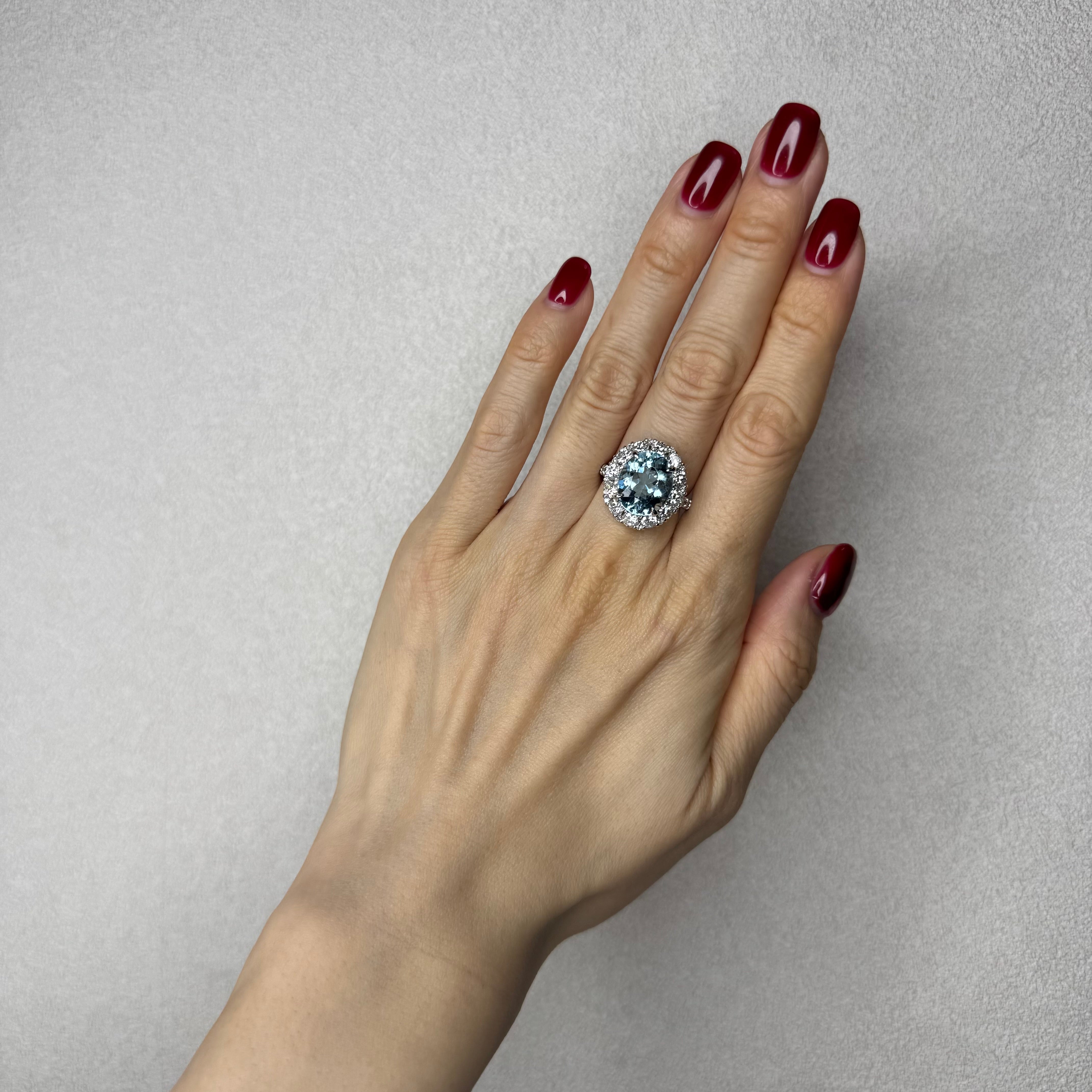 177［一点物］リング アクアマリン 5.4ct前後 OV PT