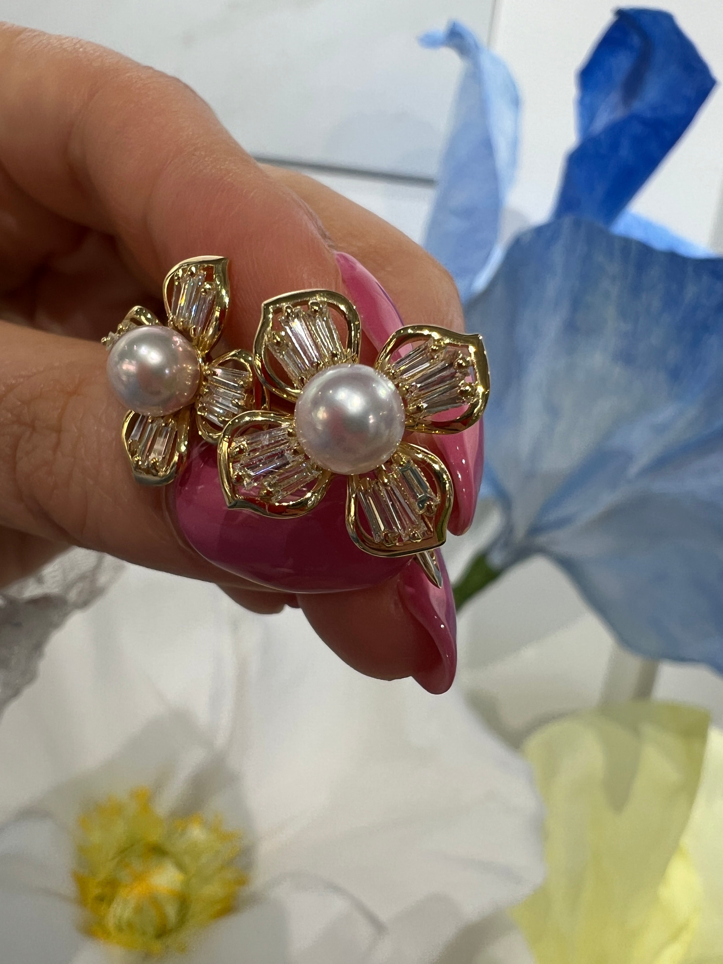 ［ポプリン］ピアス あこや6ミリ