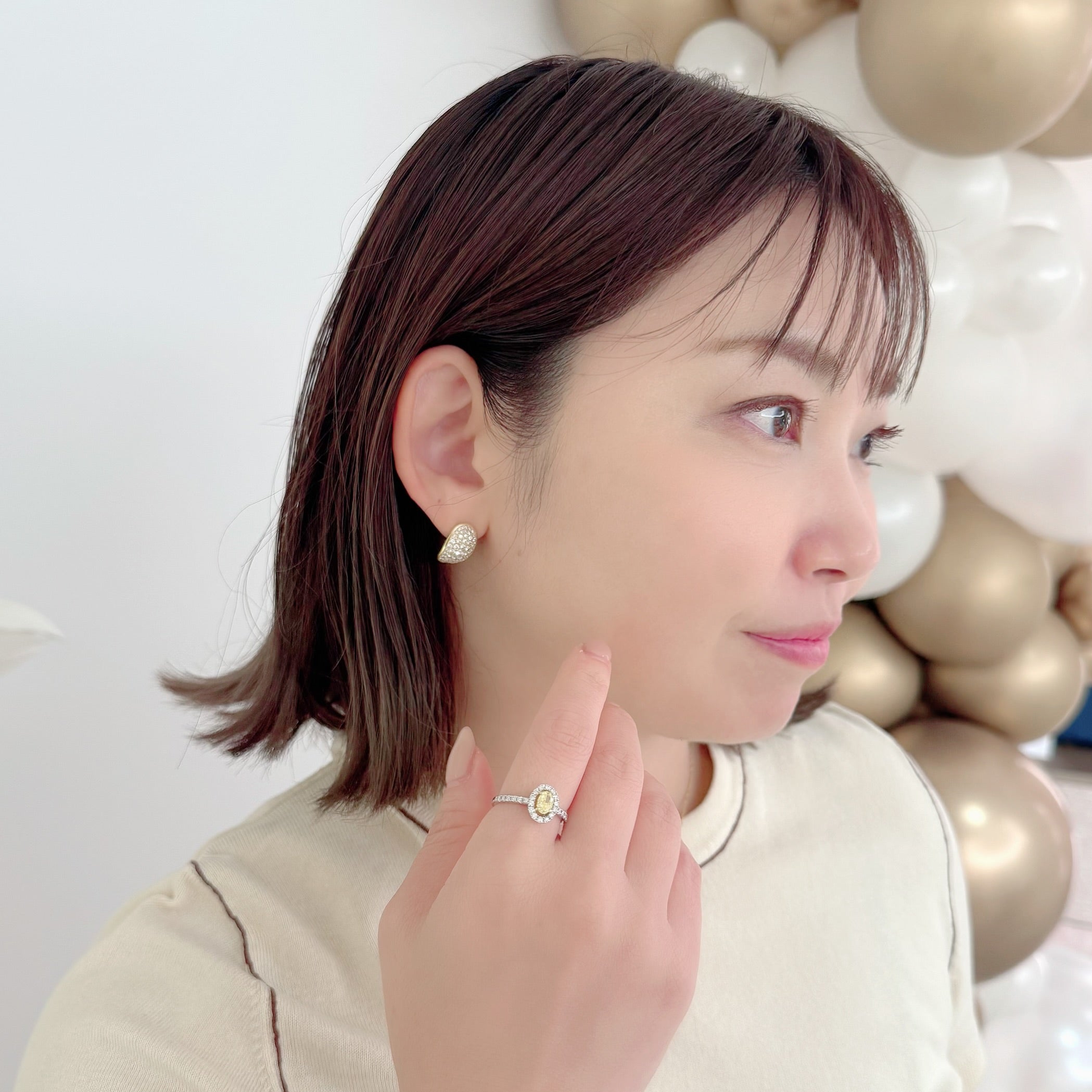 ［一点物］リング ダイヤ FIY 0.5ct PT OV