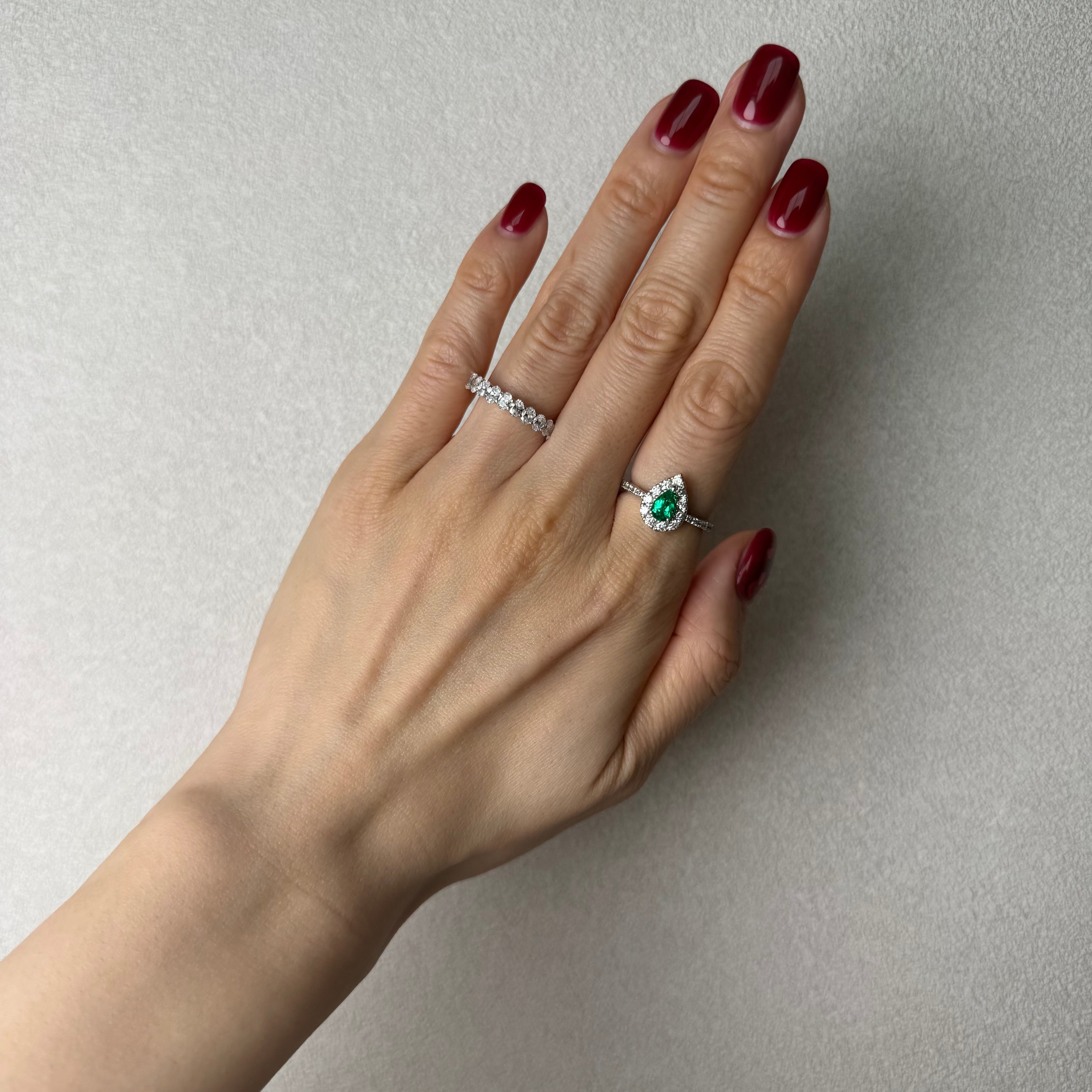 48［一点物］リング エメラルド 0.4ct前後 PS PT