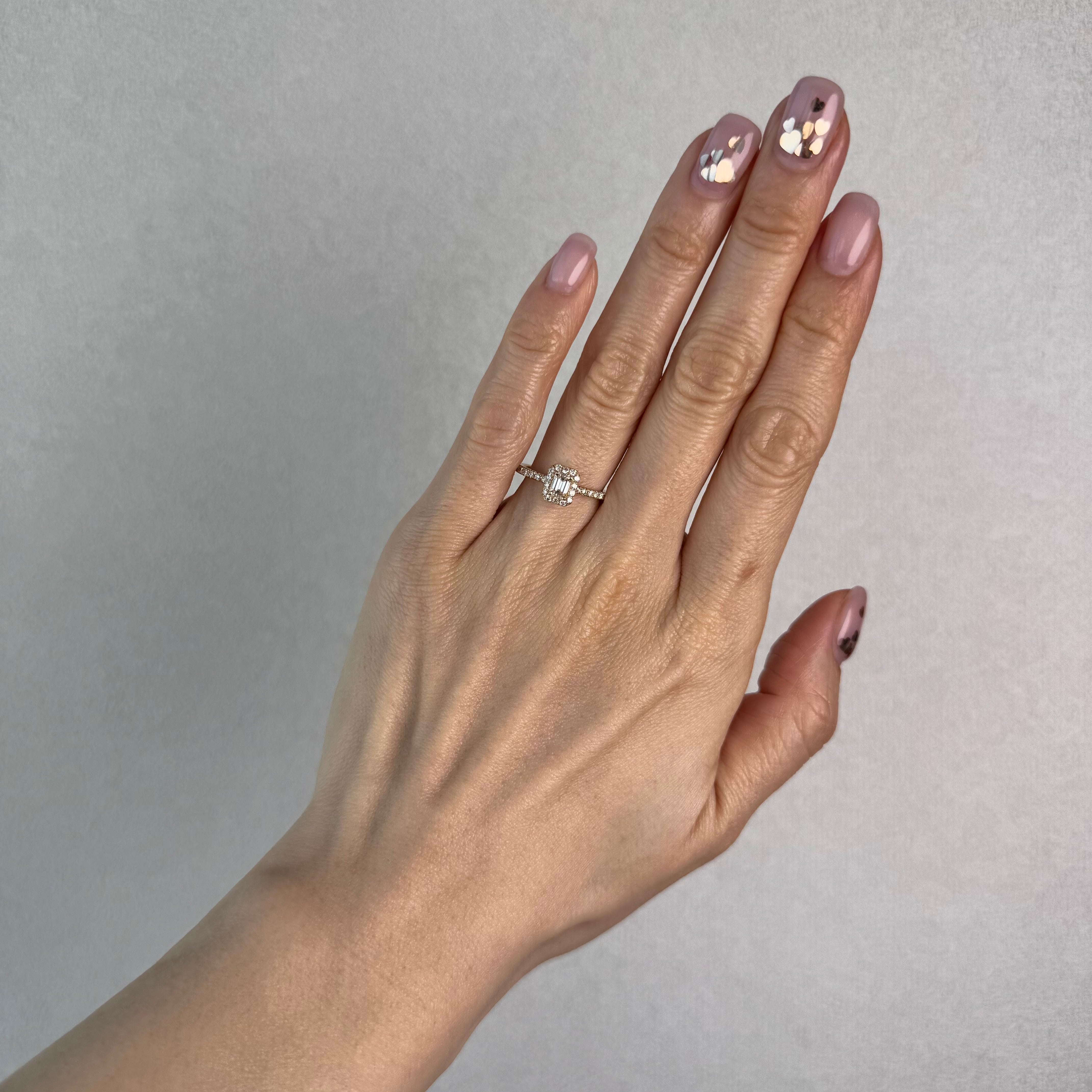 4［一点物/オルコスEM角］リング ダイヤ 0.3ct SQ PT K18YG