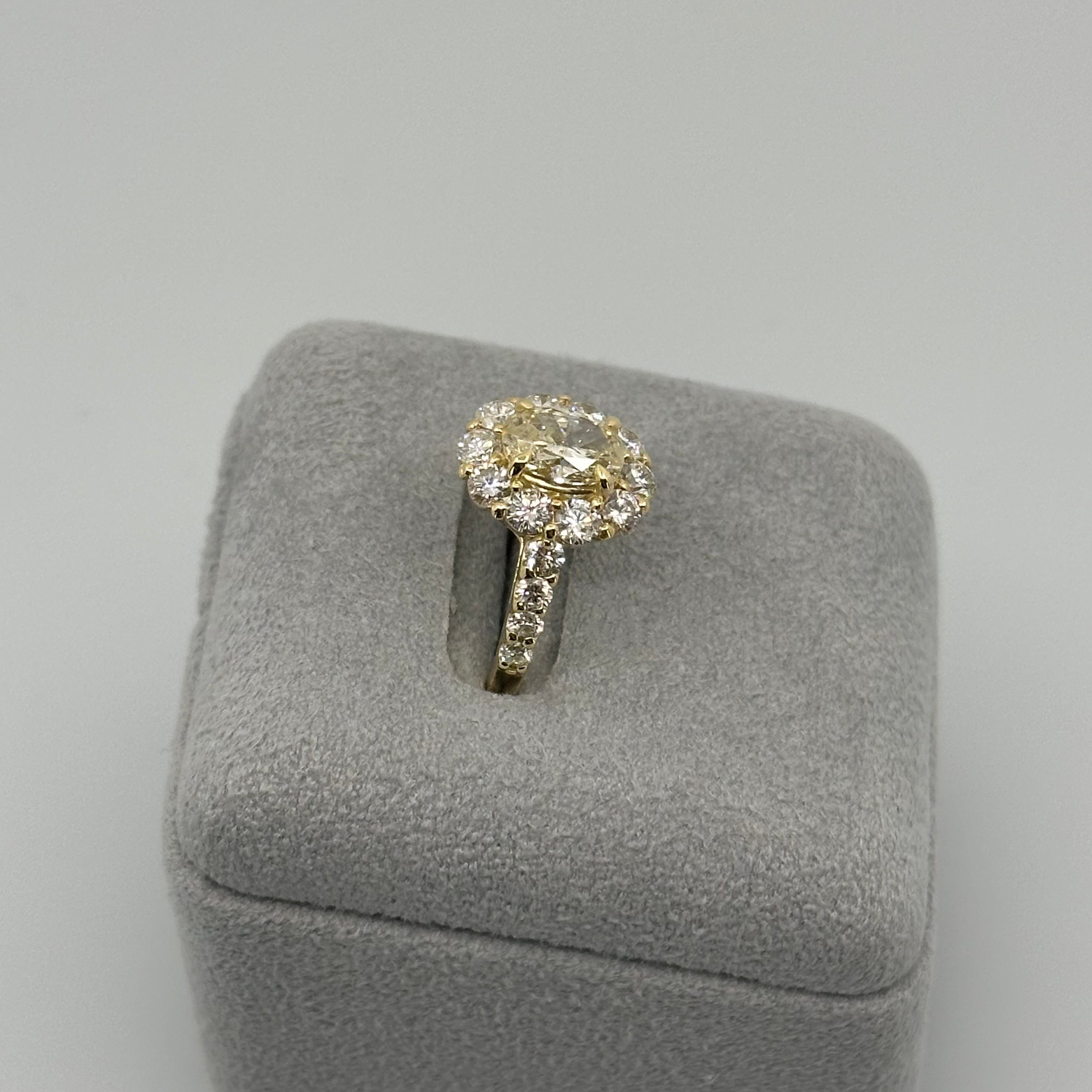 22［一点物］リング ダイヤ 1ct OV K18YG