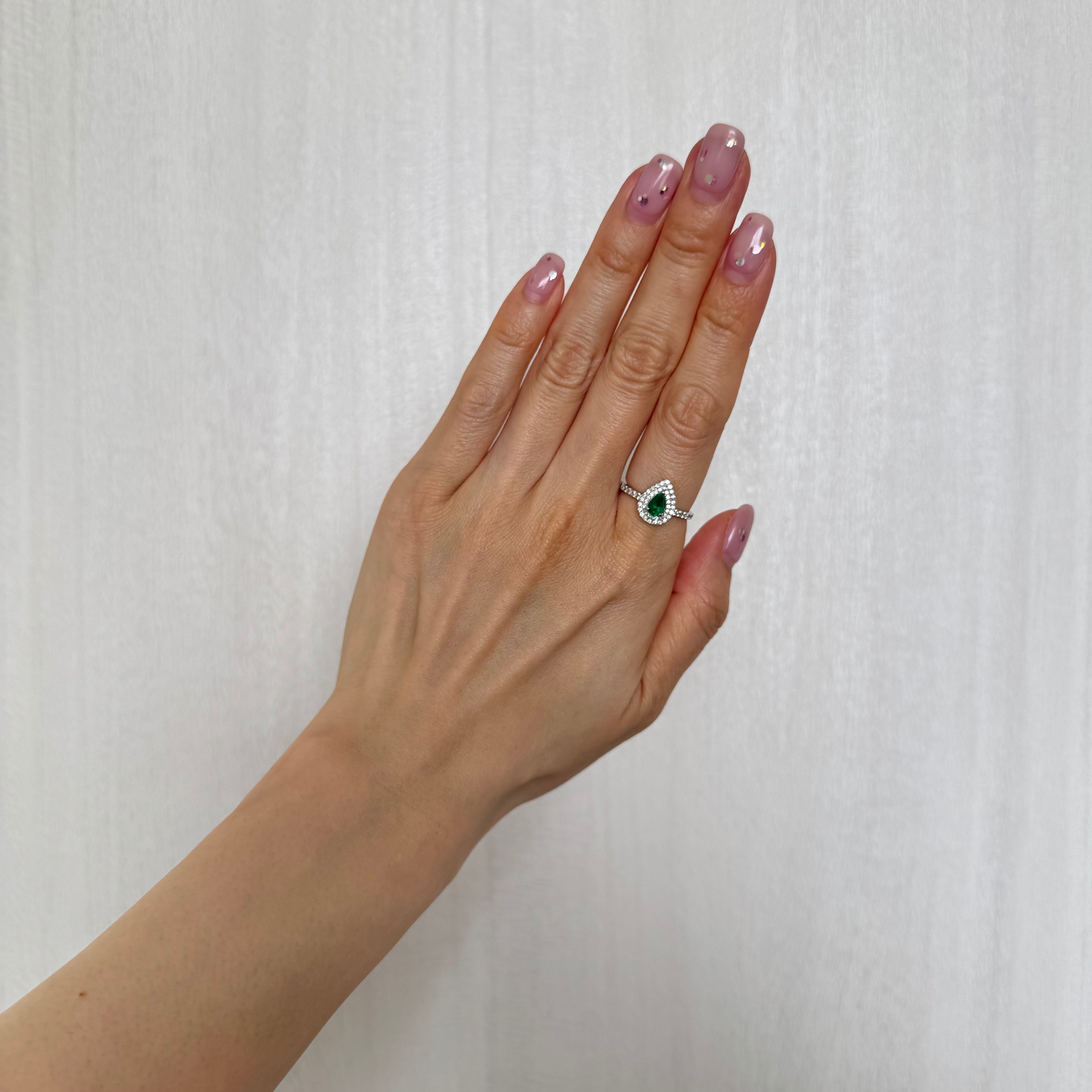 ［一点物］リング エメラルド 0.46ct PS PT