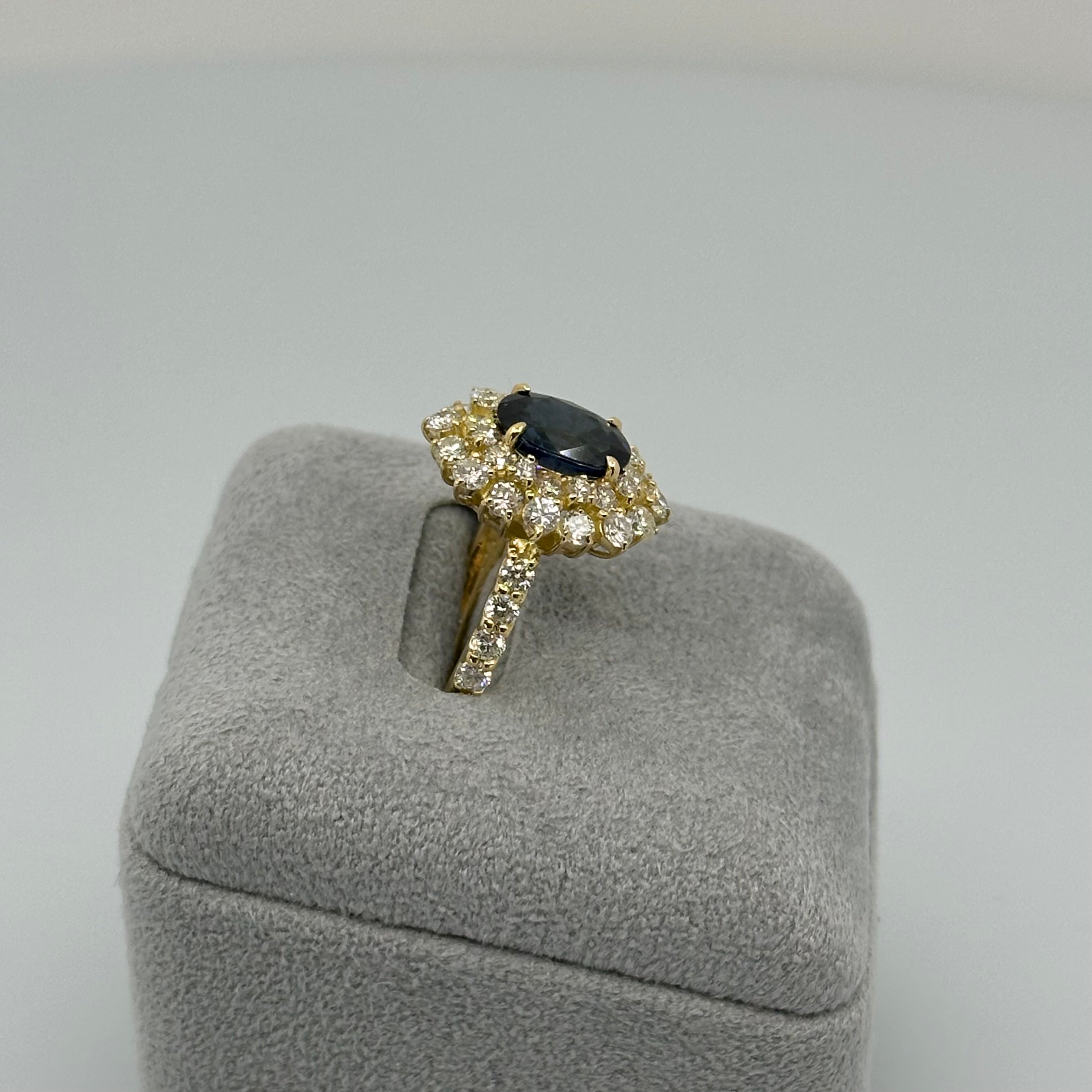 121［一点物］リング ブルーサファイア 2.2ct OV PT/YG