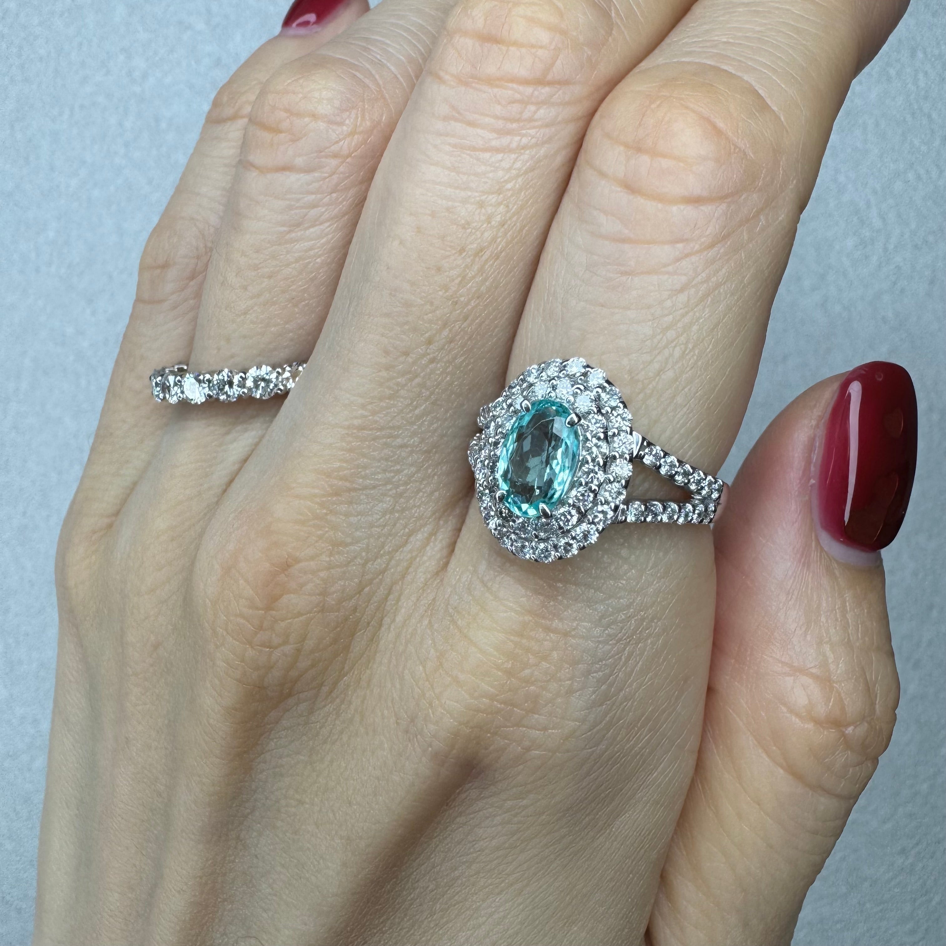 161［一点物］リング パライバトルマリン 0.7ct前後 OV PT