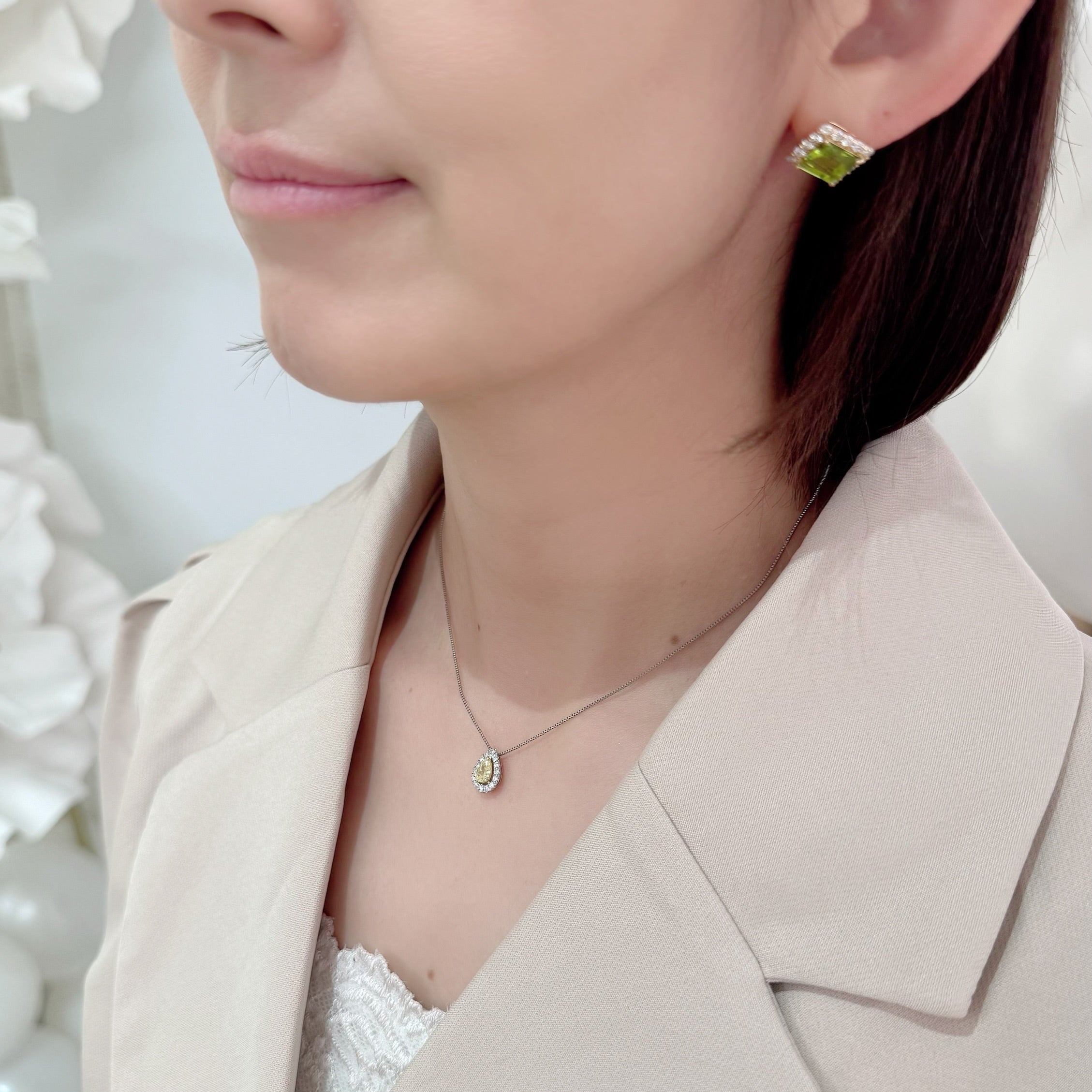 ［一点物］ネックレス ダイヤ FIY 0.5ct PS PT