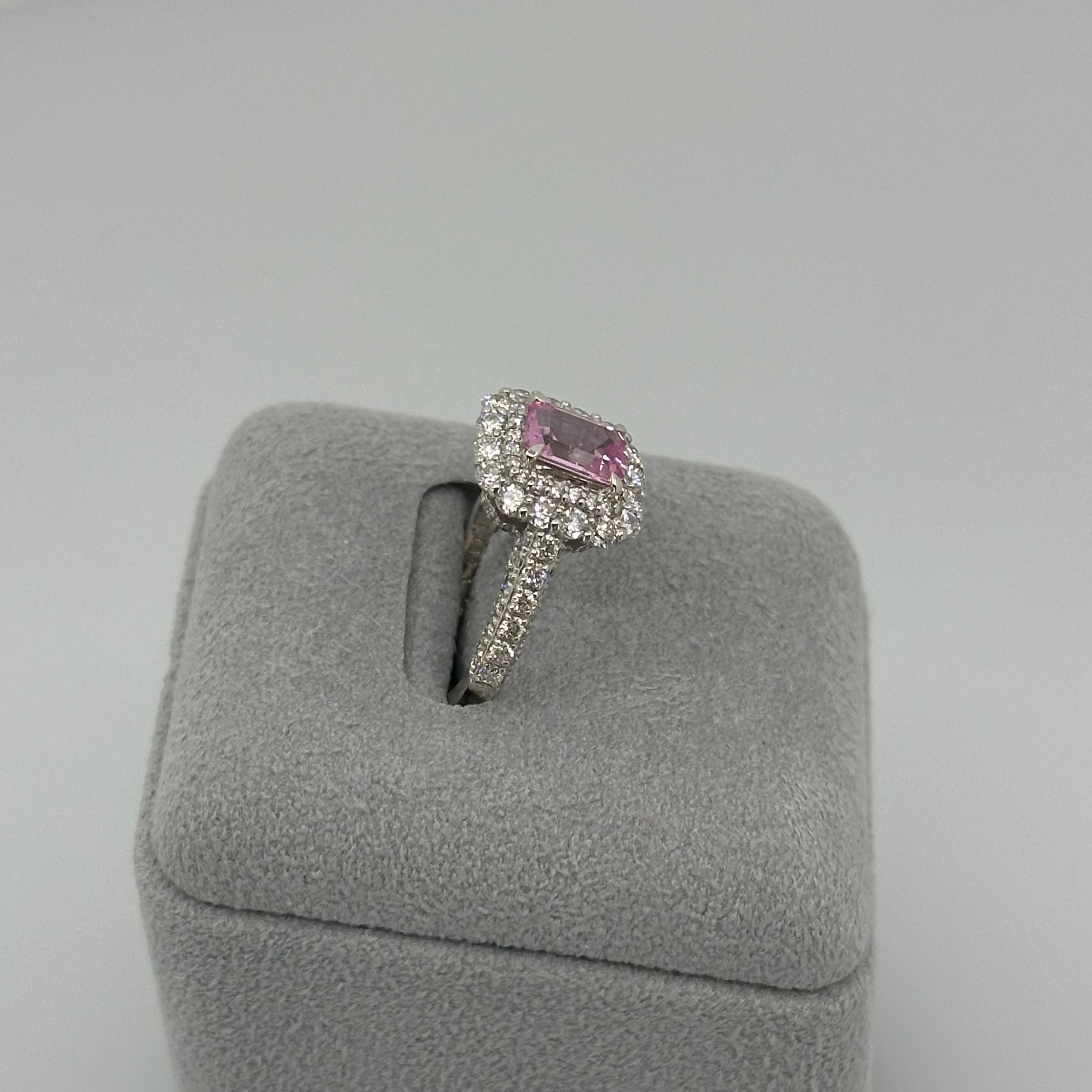 ［一点物/エクラローズ］リング ピンクサファイア 1.1ct EM PT