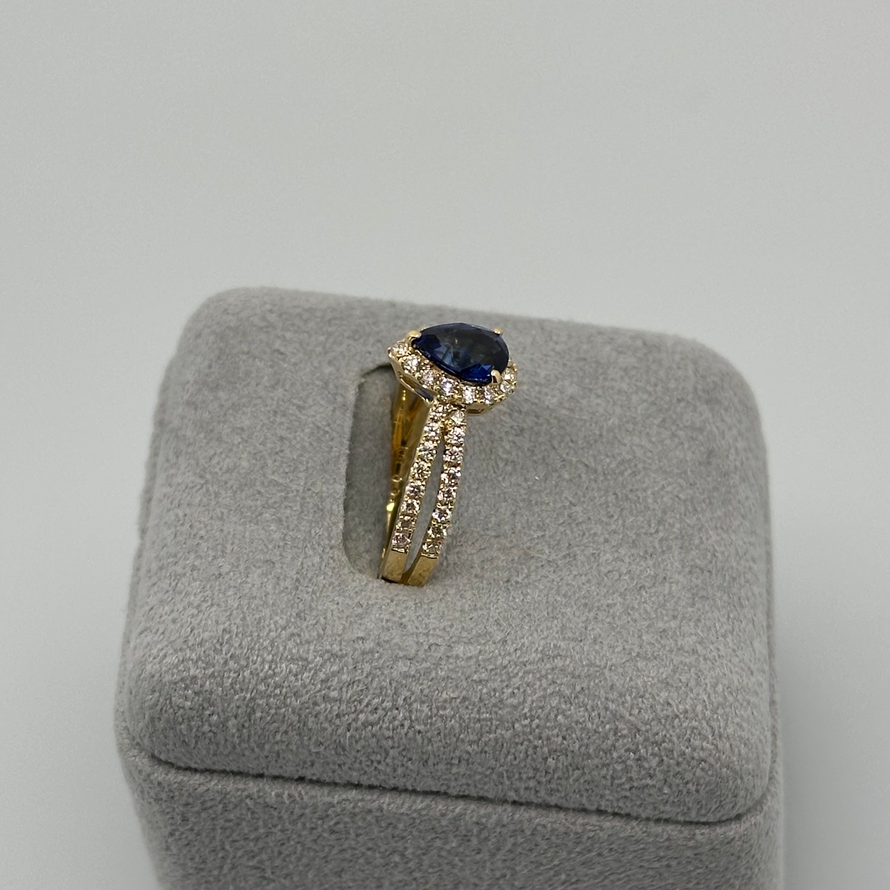 118［一点物］リング ロイヤルブルーサファイア 0.9ct PS K18YG