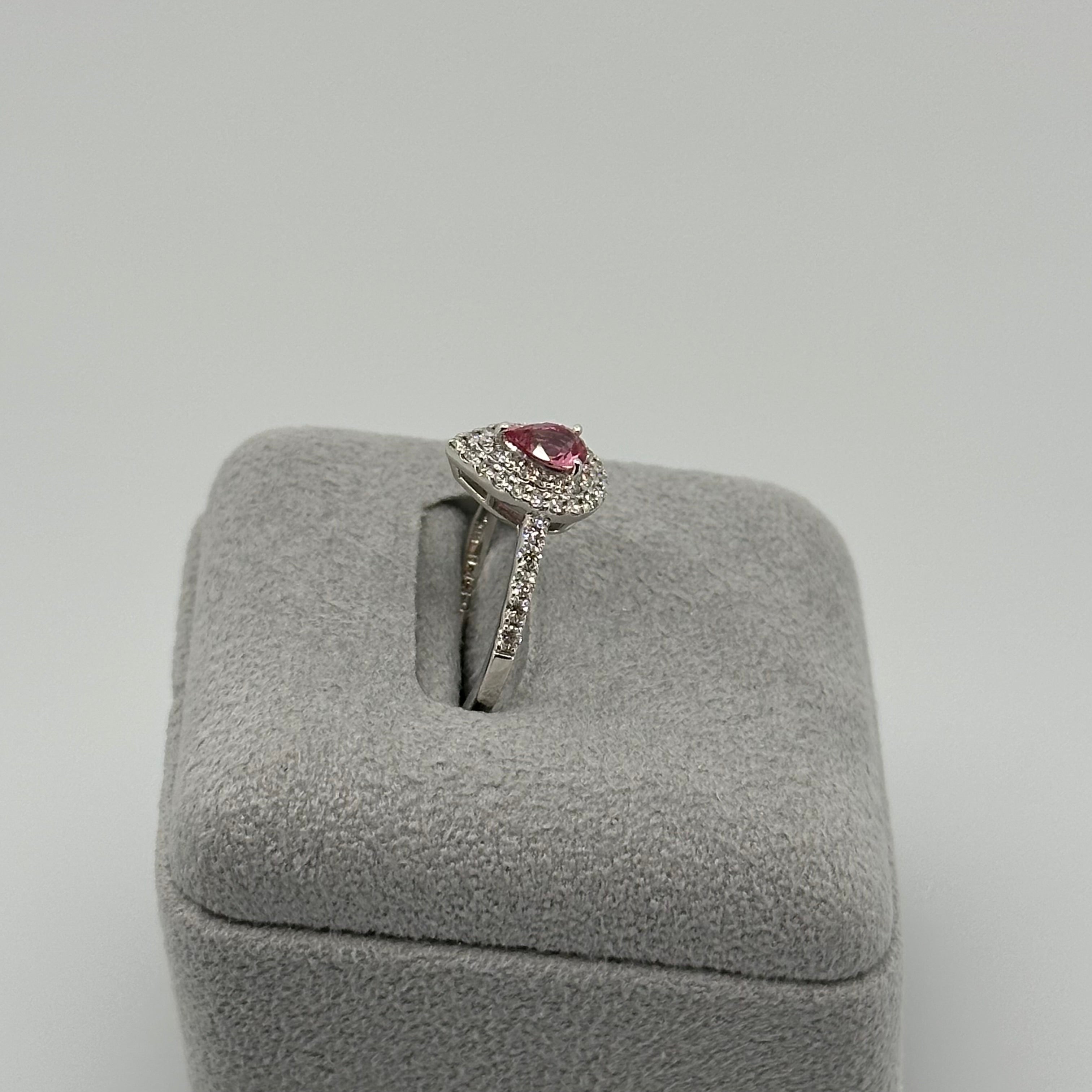 133［一点物］リング パパラチアサファイア 0.43ct PS PT