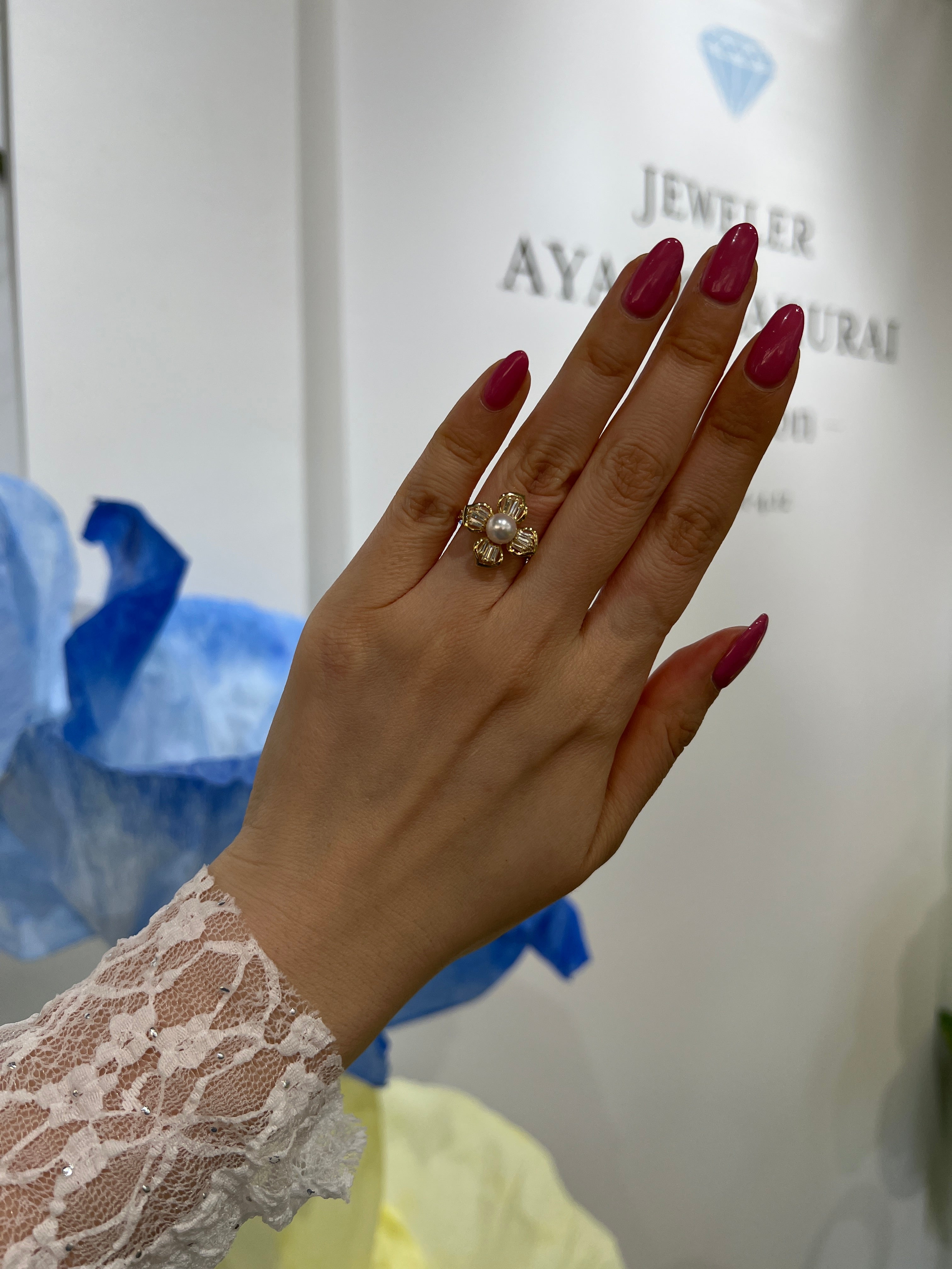 ［ポプリン］リング あこや6ミリ