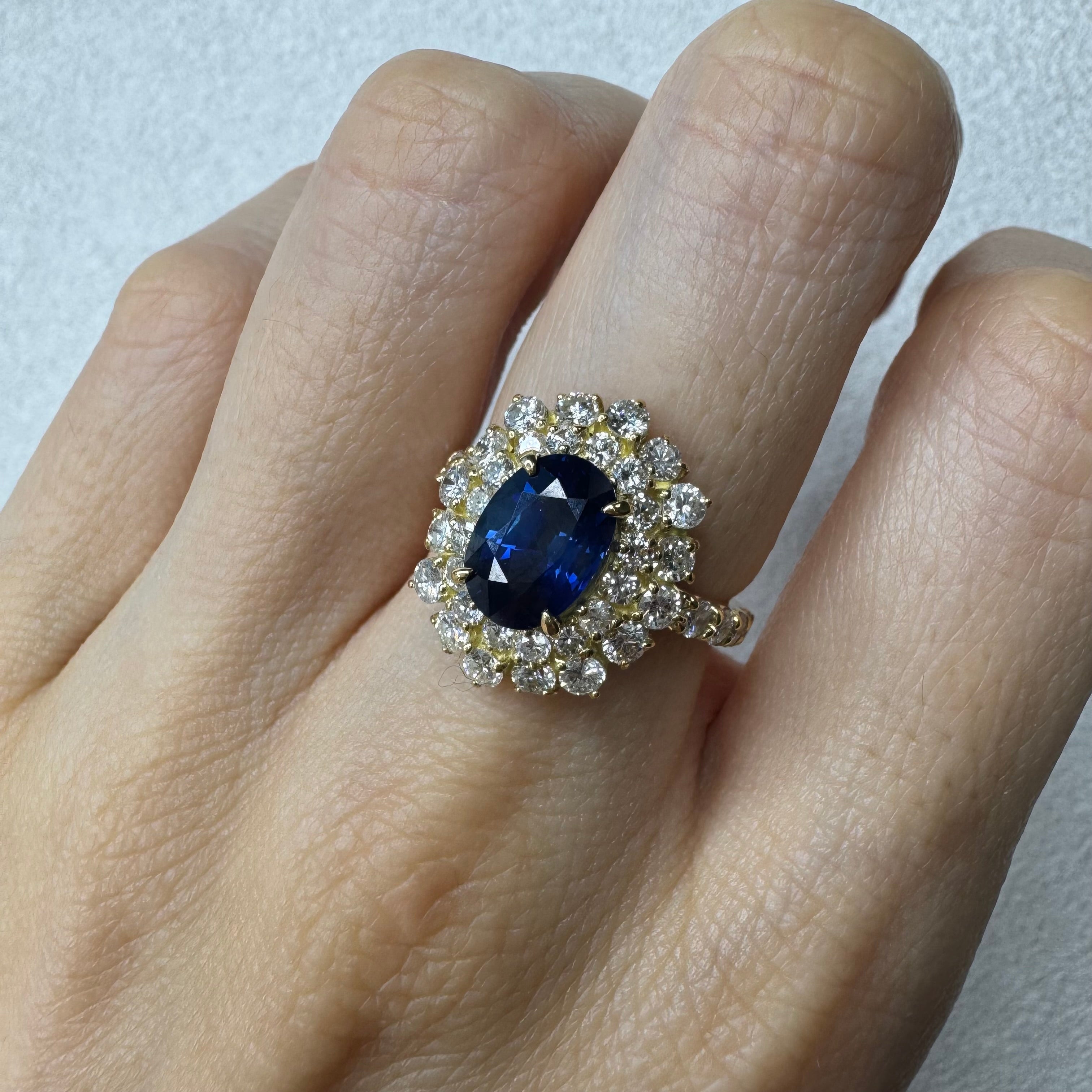 121［一点物］リング ブルーサファイア 2.2ct OV PT/YG