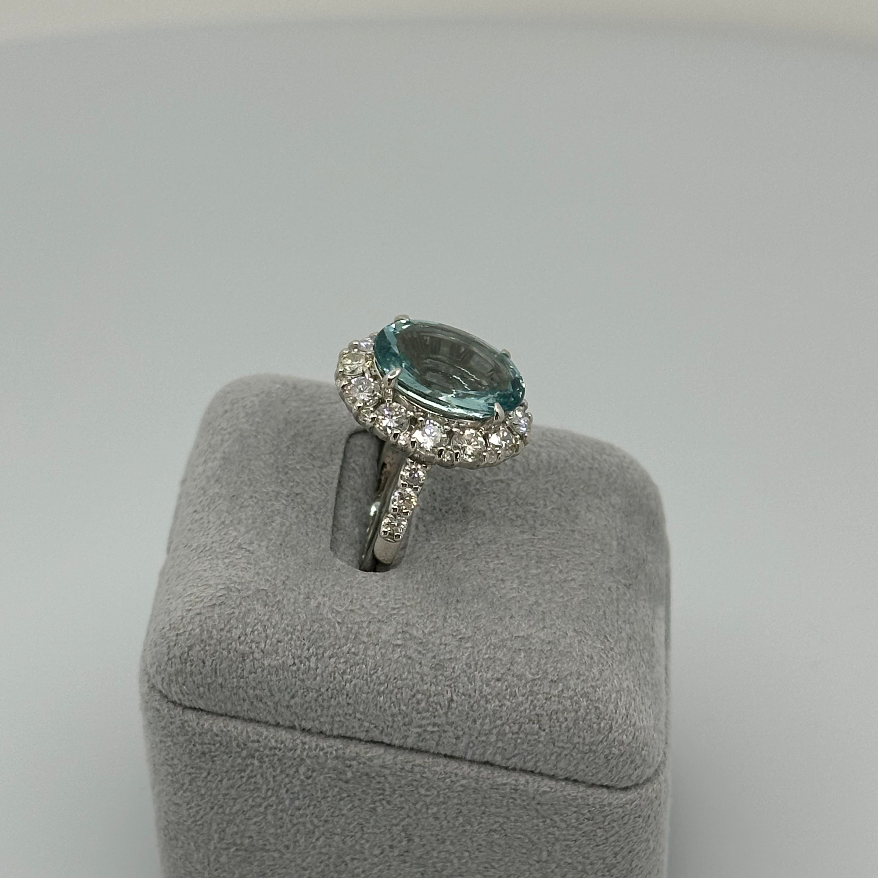 176［一点物］リング アクアマリン 5.7ct前後 OV PT