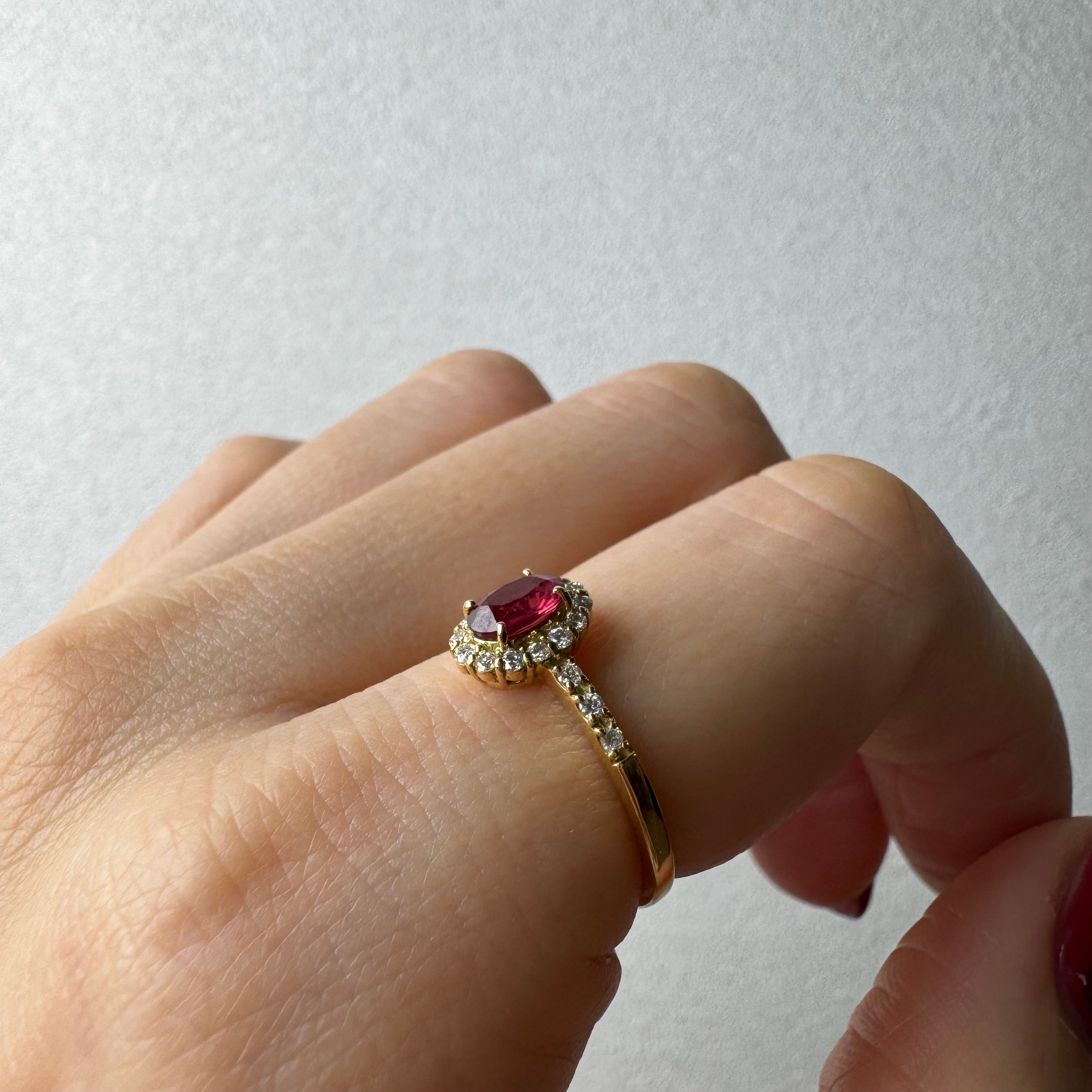 90［一点物］リング ルビー 0.4ct前後 OV K18YG