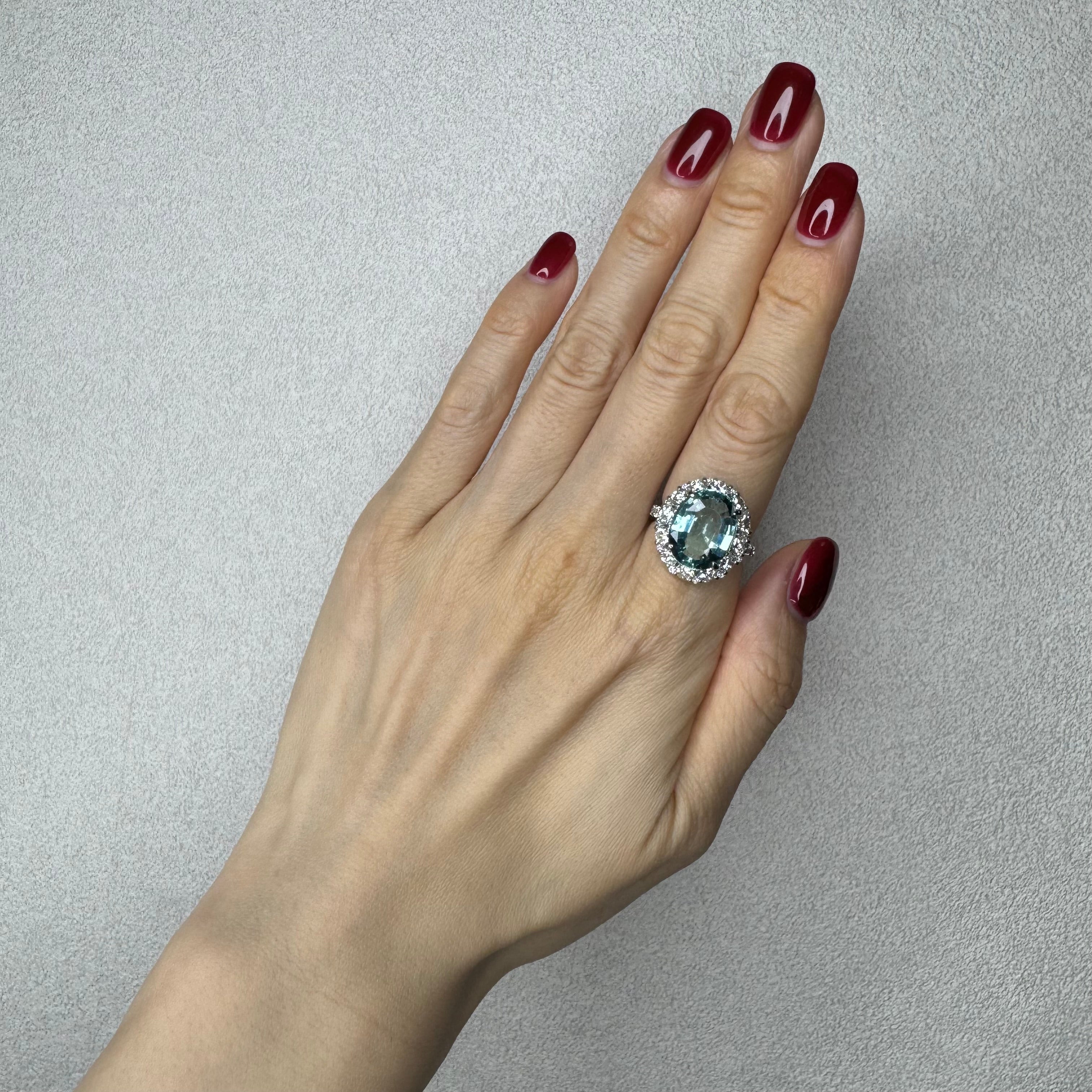 176［一点物］リング アクアマリン 5.7ct前後 OV PT