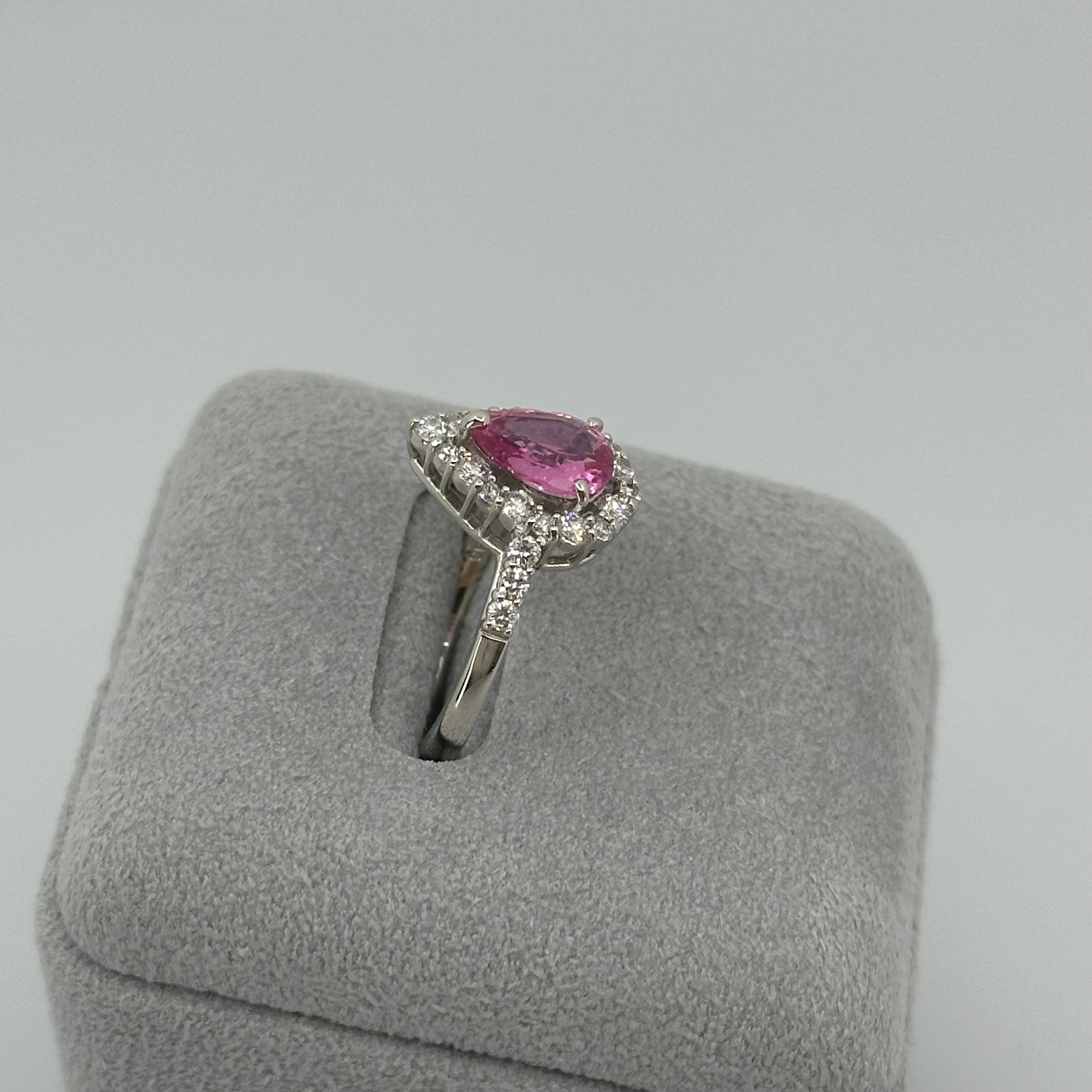 ［一点物］リング ピンクサファイア 1.3ct PS  PT