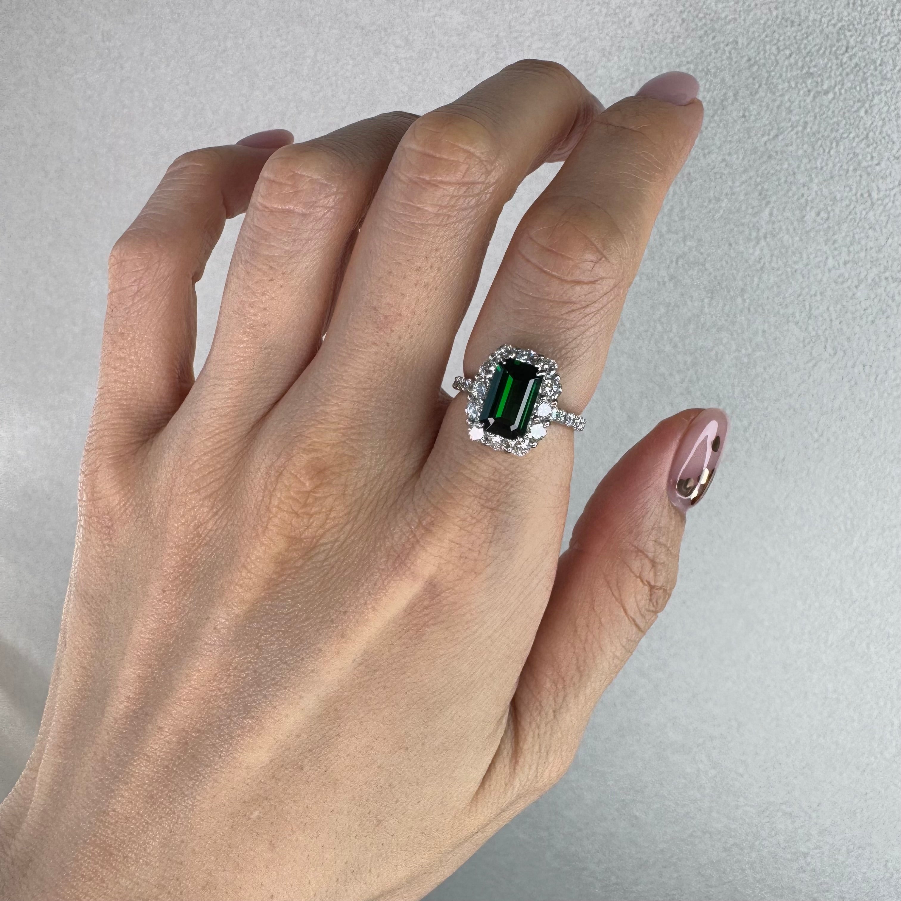 74［一点物］リング  グリーンガーネット0.5ct QS PT