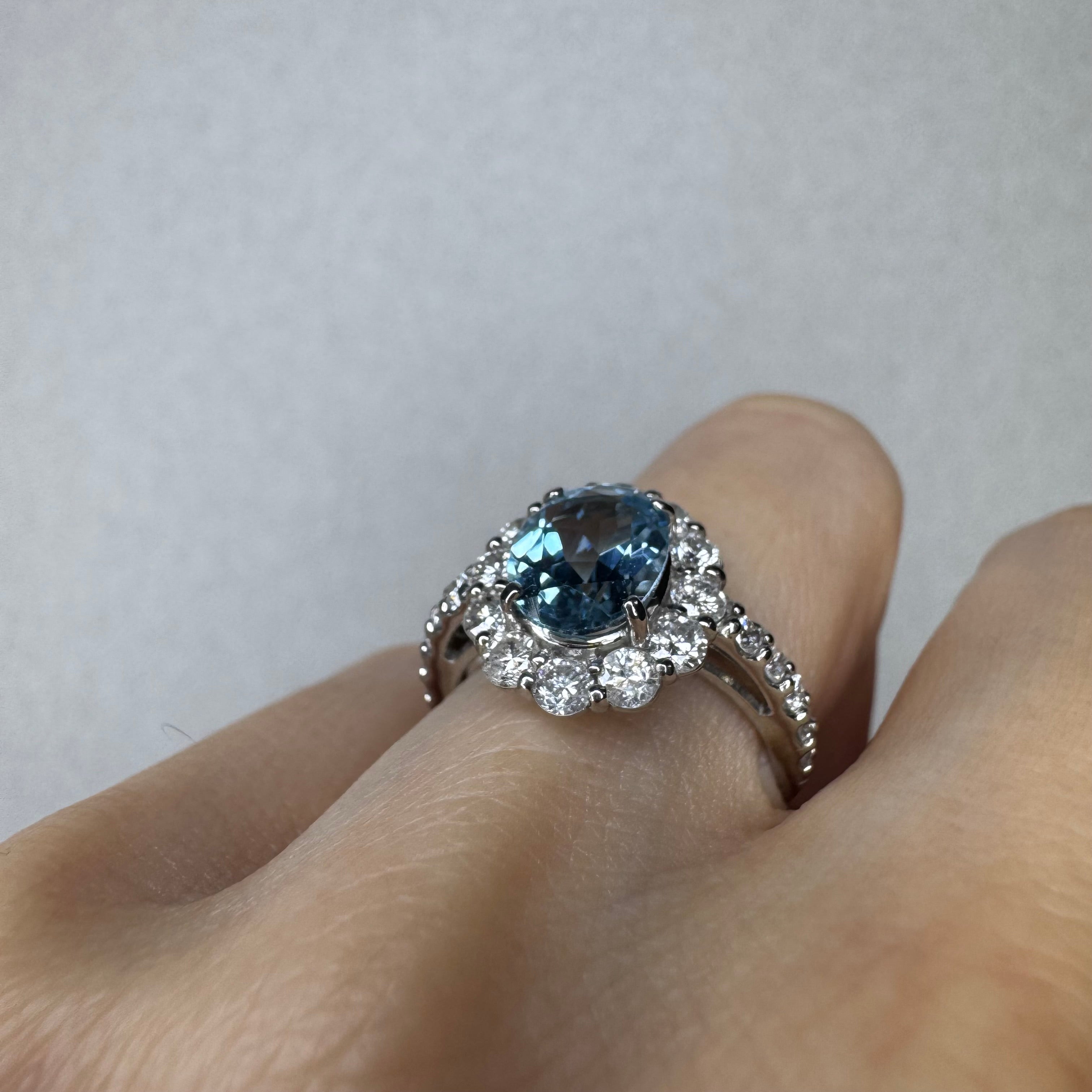 170［一点物］リング アクアマリン 1.5ct前後 OV PT