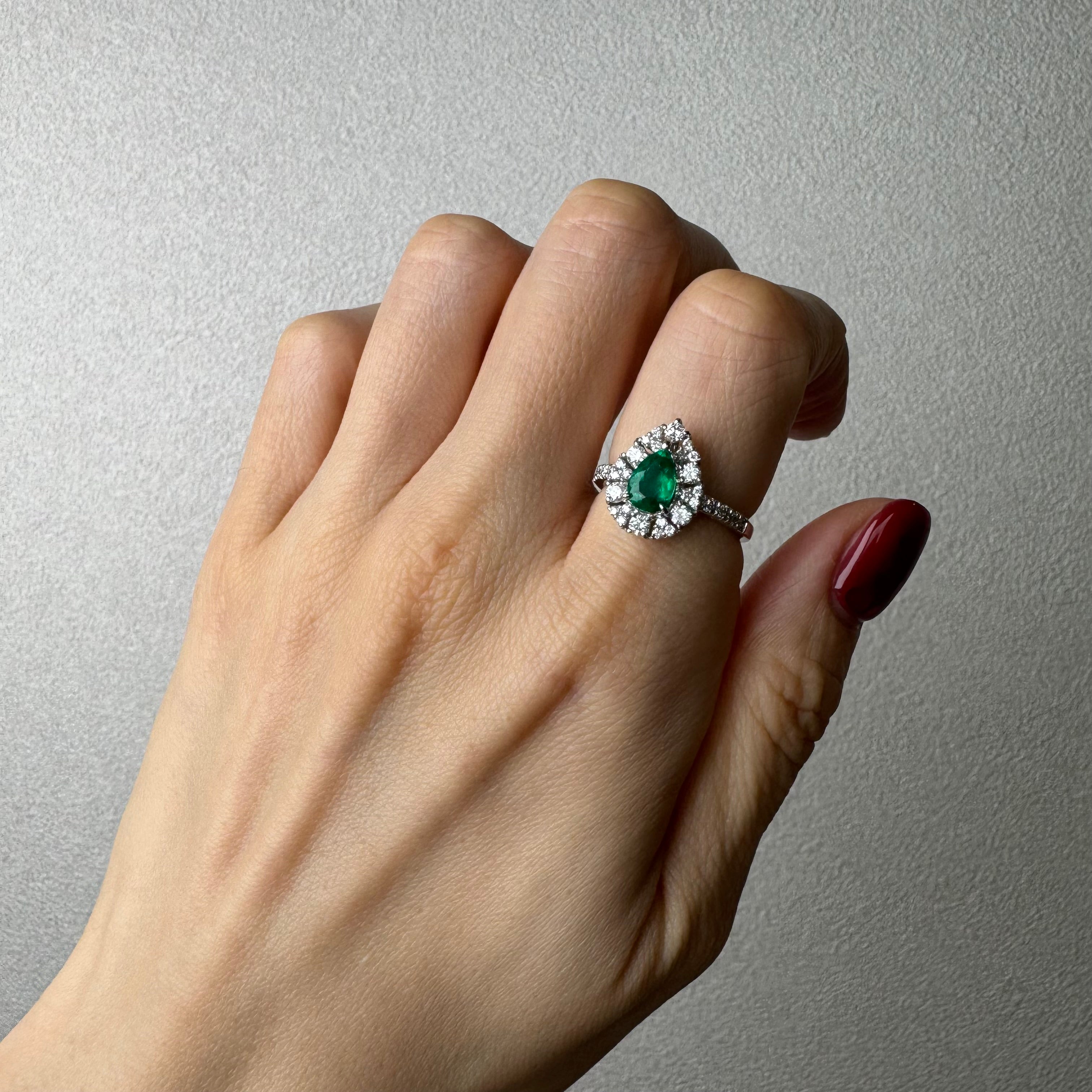 47［一点物/セレーネ］リング エメラルド 0.6ct前後 PS PT