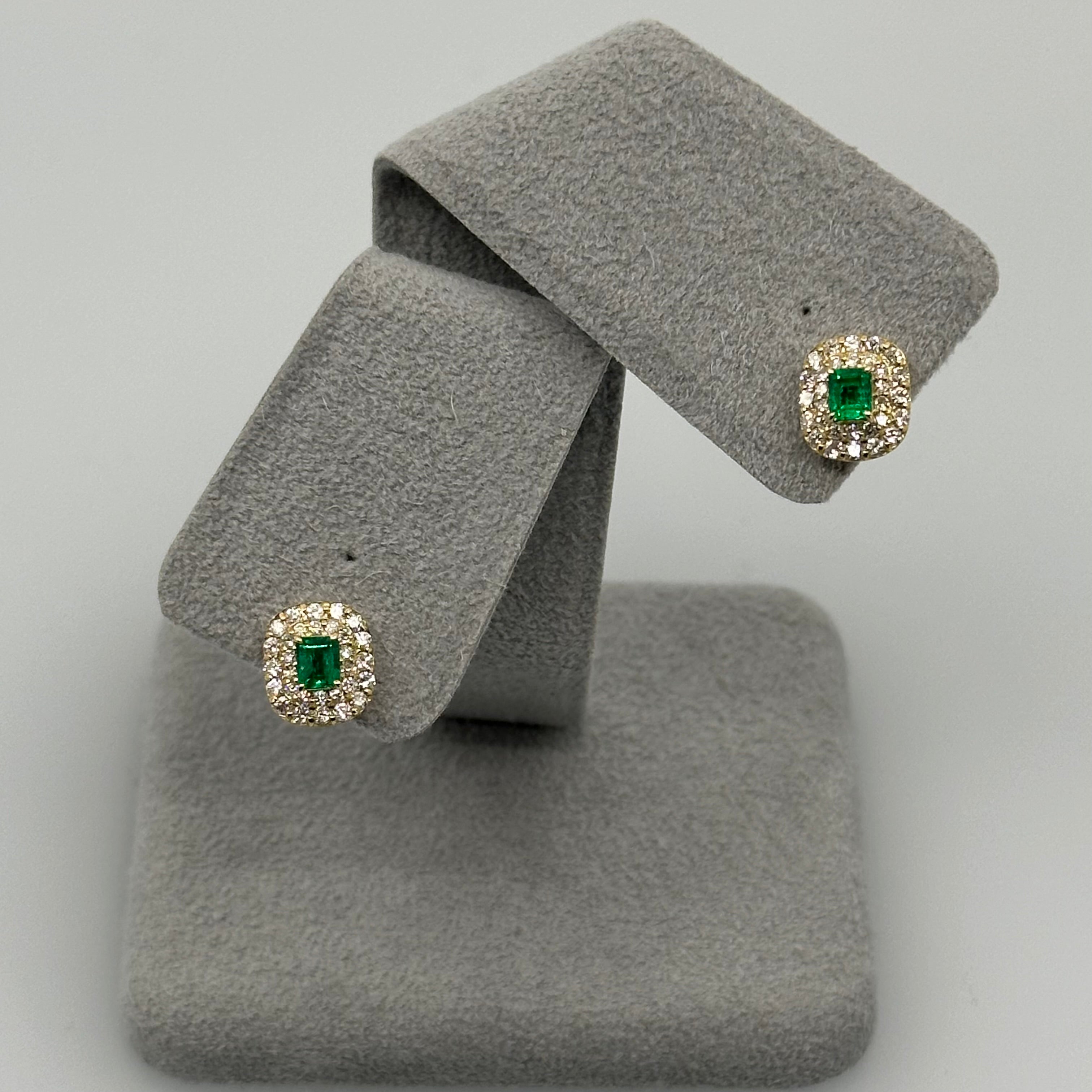 ［即納/一点物］ピアス エメラルド 0.18ct×2 EM YG