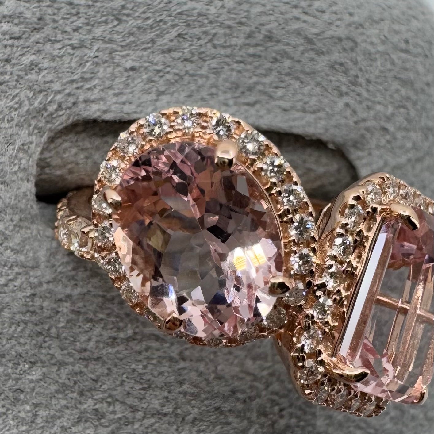 ［ベニエ］リング イエローサファイア 1.7ct OV/モルガナイト 1.9ct EM