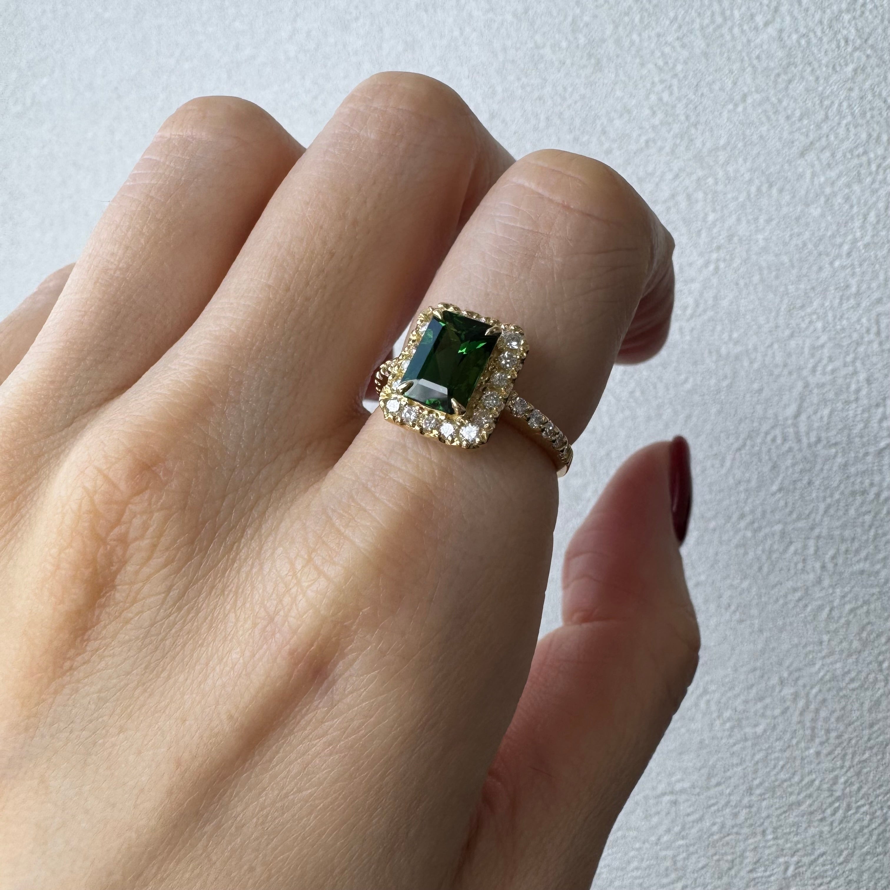 77［一点物］リング トルマリン 1.5ct EM YG