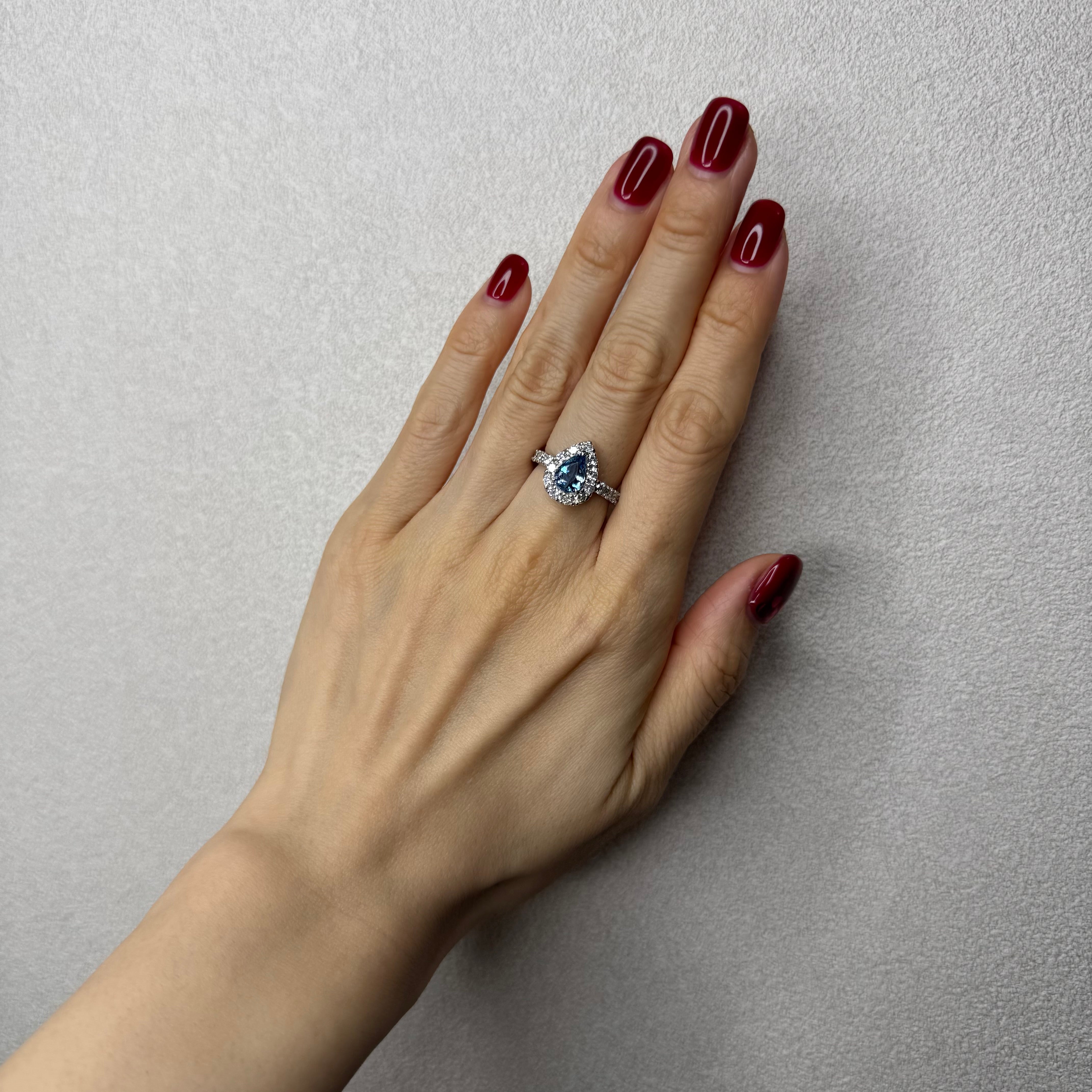 171［一点物］リング アクアマリン 1.2ct PS PT