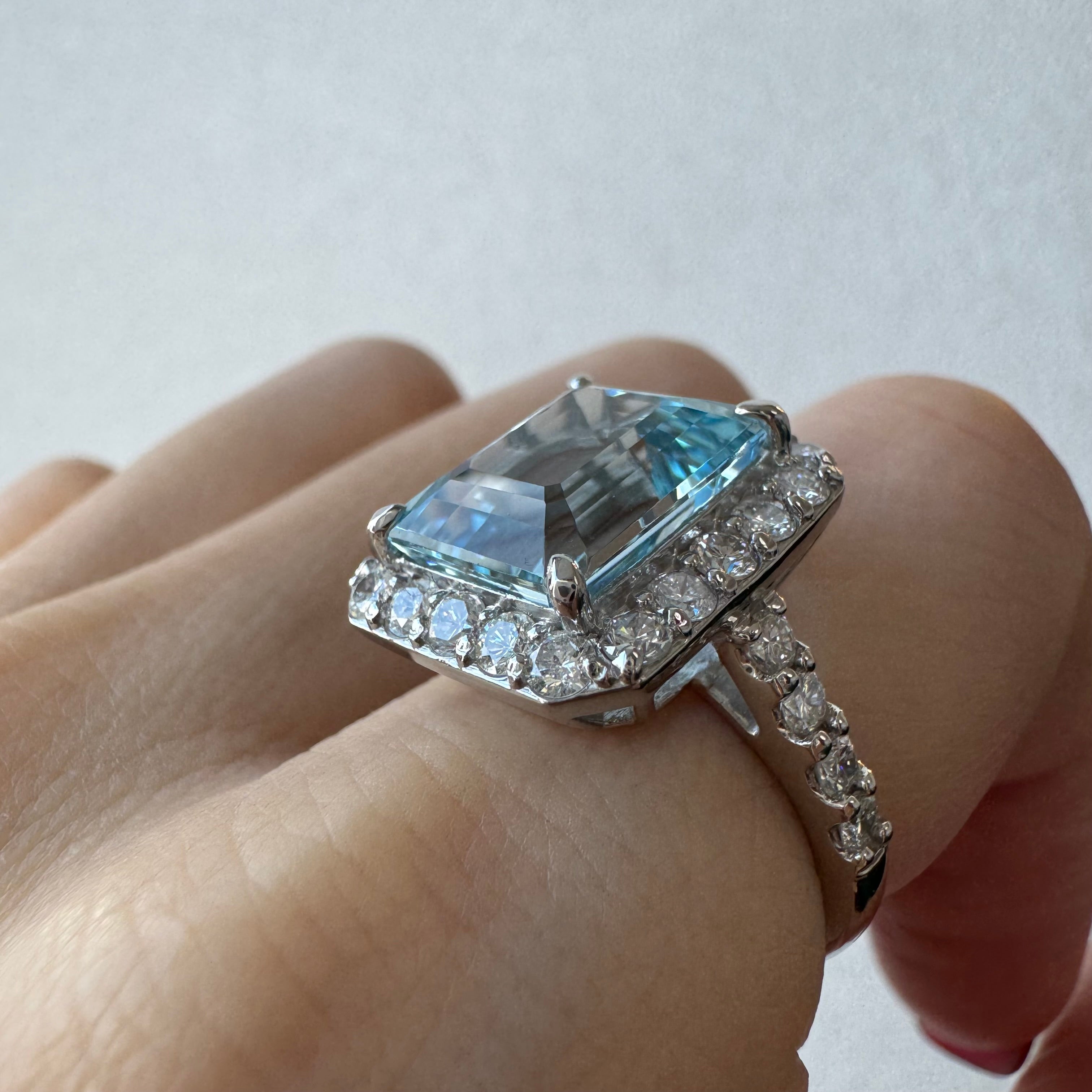 178［一点物］リング アクアマリン 6.6ct SQ PT