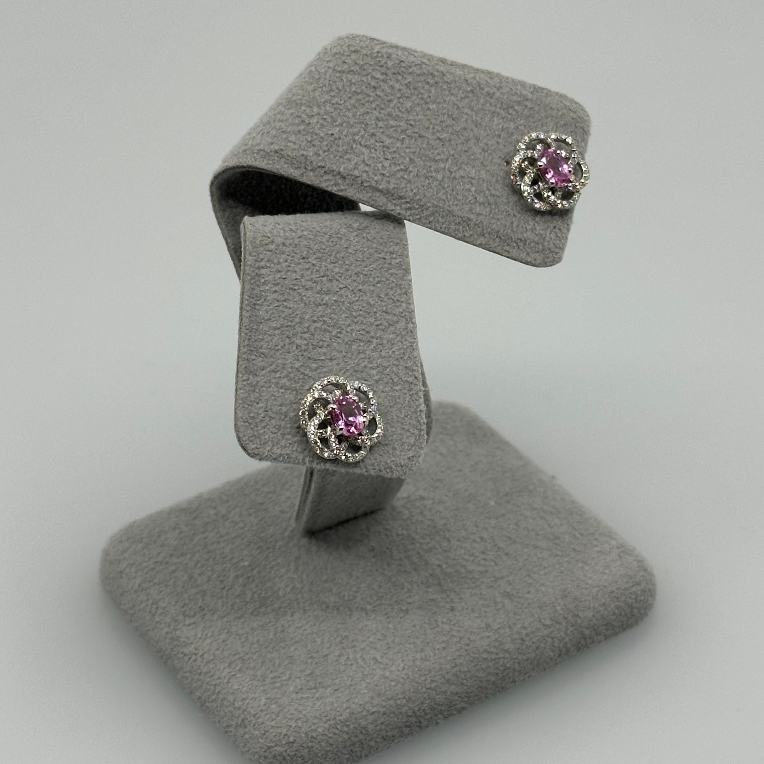 ［カメリアの🐢子ちゃん］ピアス ピンクサファイア 0.4ct×2 OV