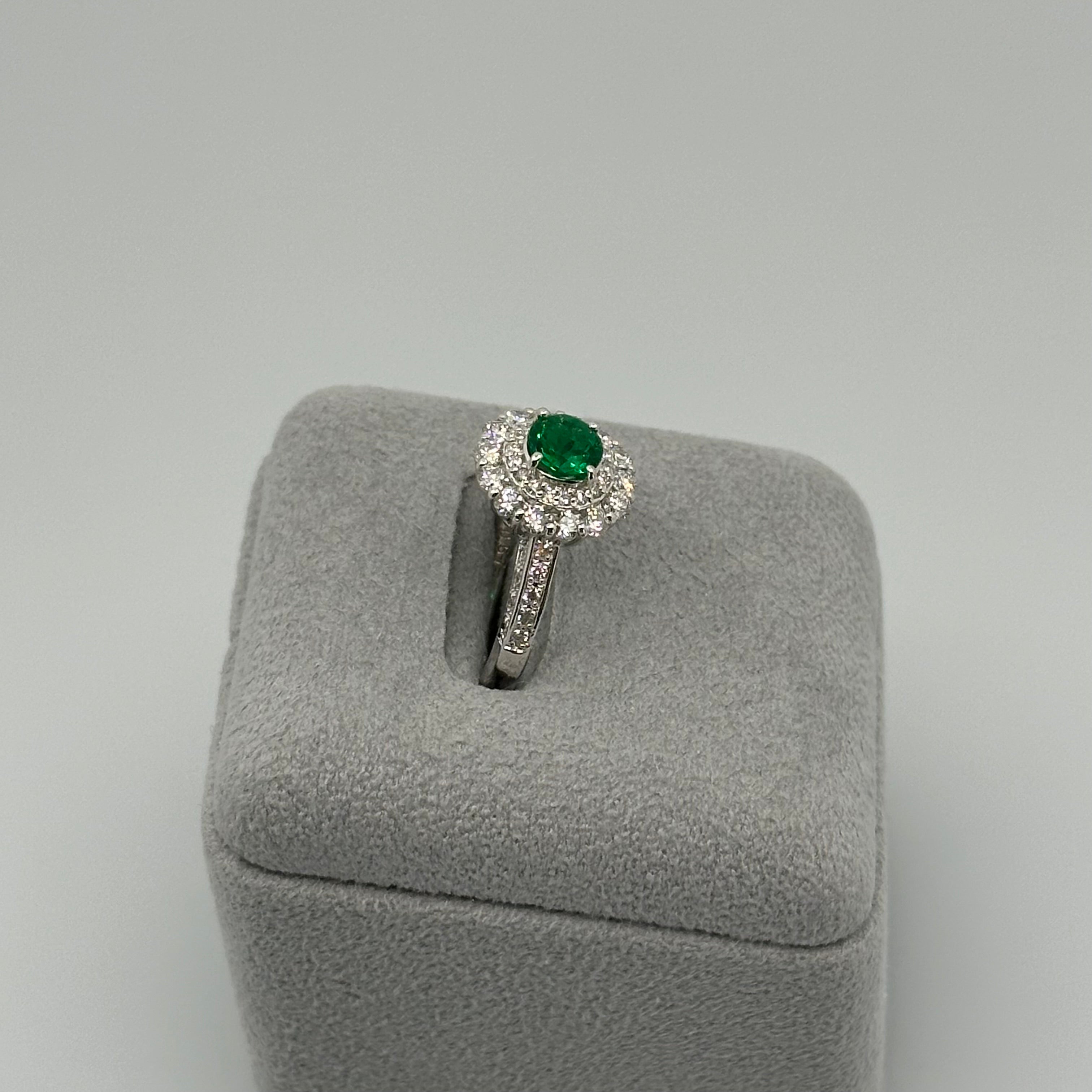 46［一点物］リング エメラルド 0.57ct RO PT