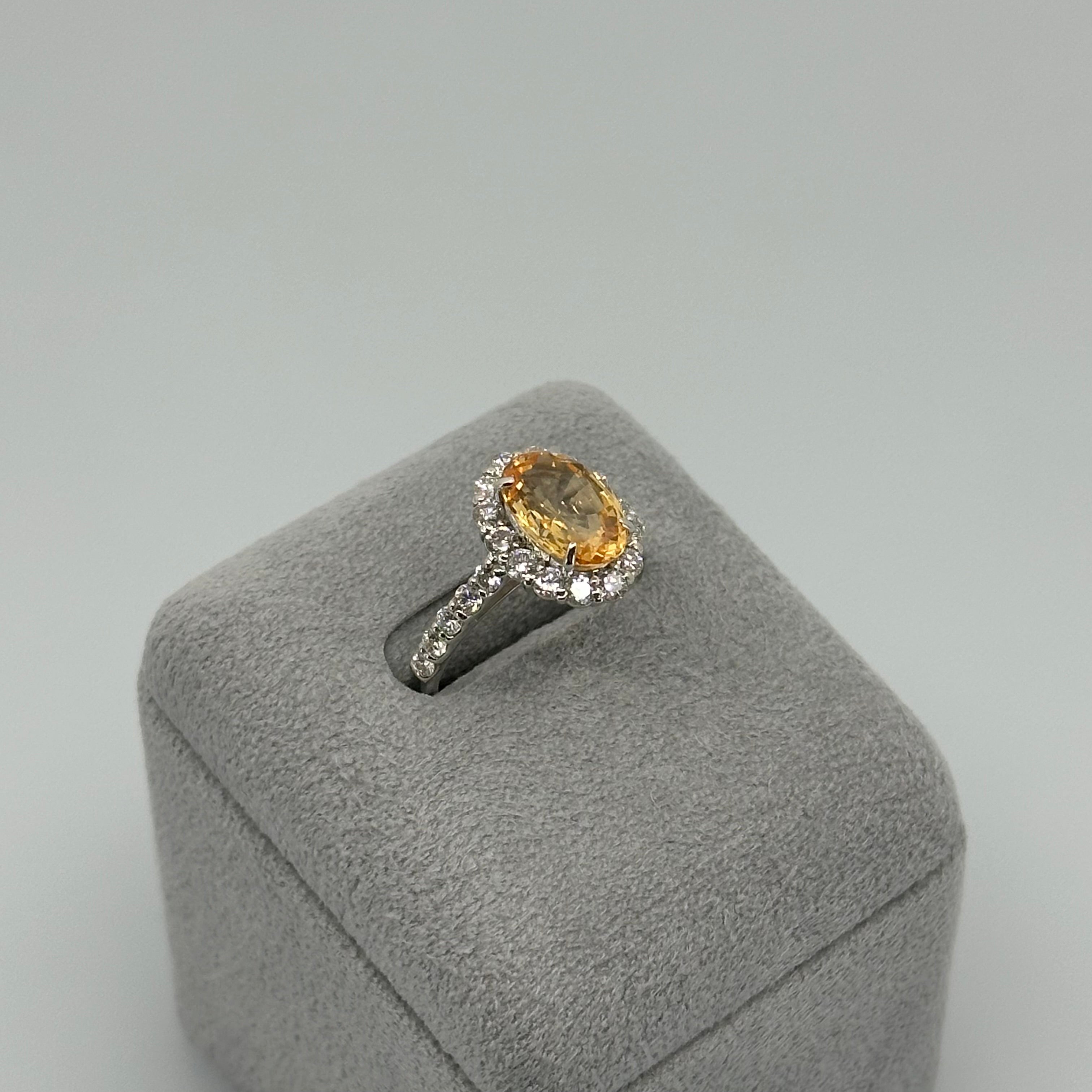 100［一点物］リング オレンジサファイア 2.9ct OV PT