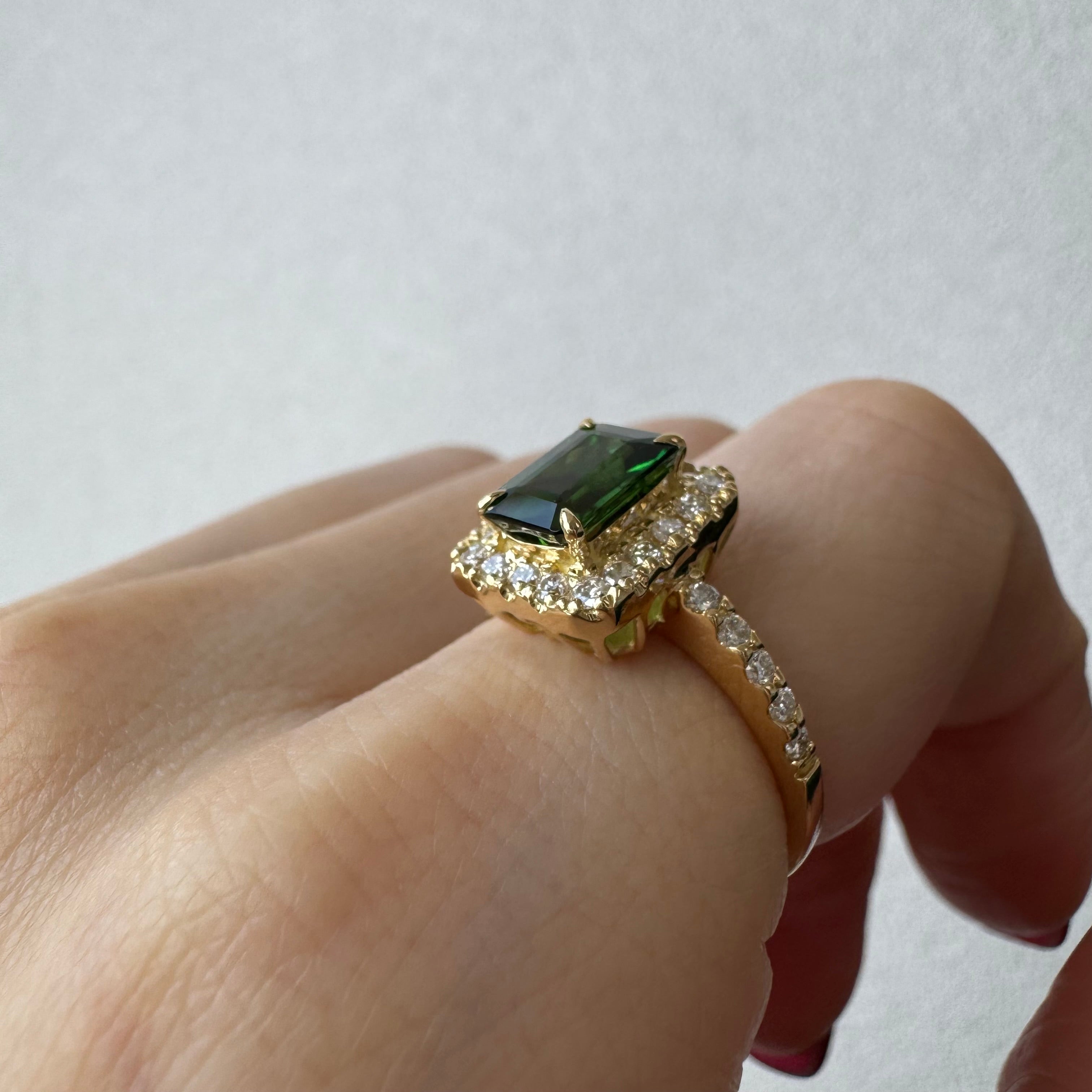 77［一点物］リング トルマリン 1.5ct EM YG