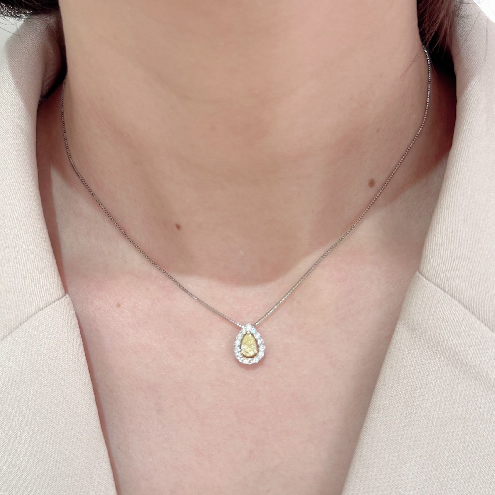 ［一点物］ネックレス ダイヤ FIY 0.5ct PS PT