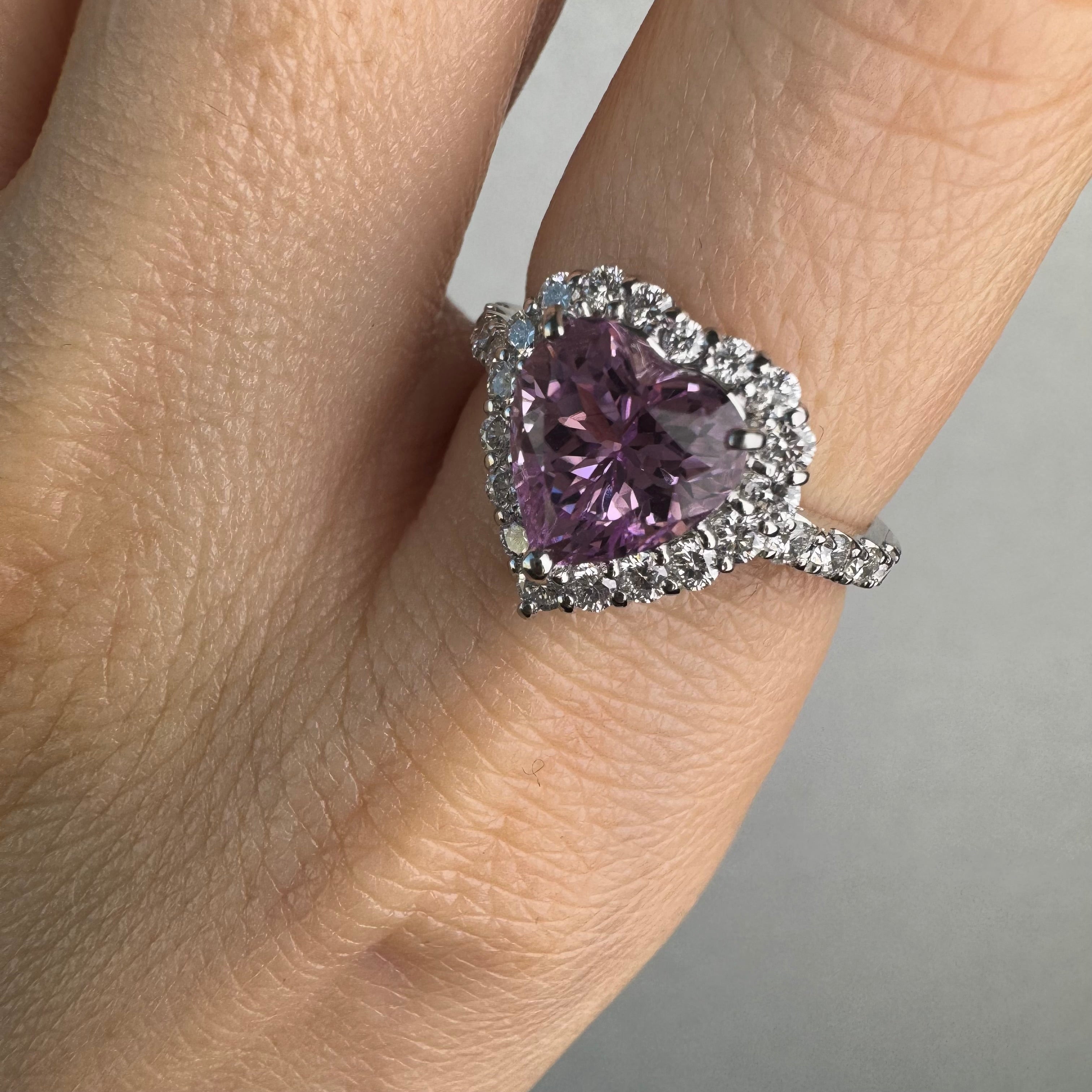 ［一点物/ライラック］リング クンツァイト 2ct HS PT