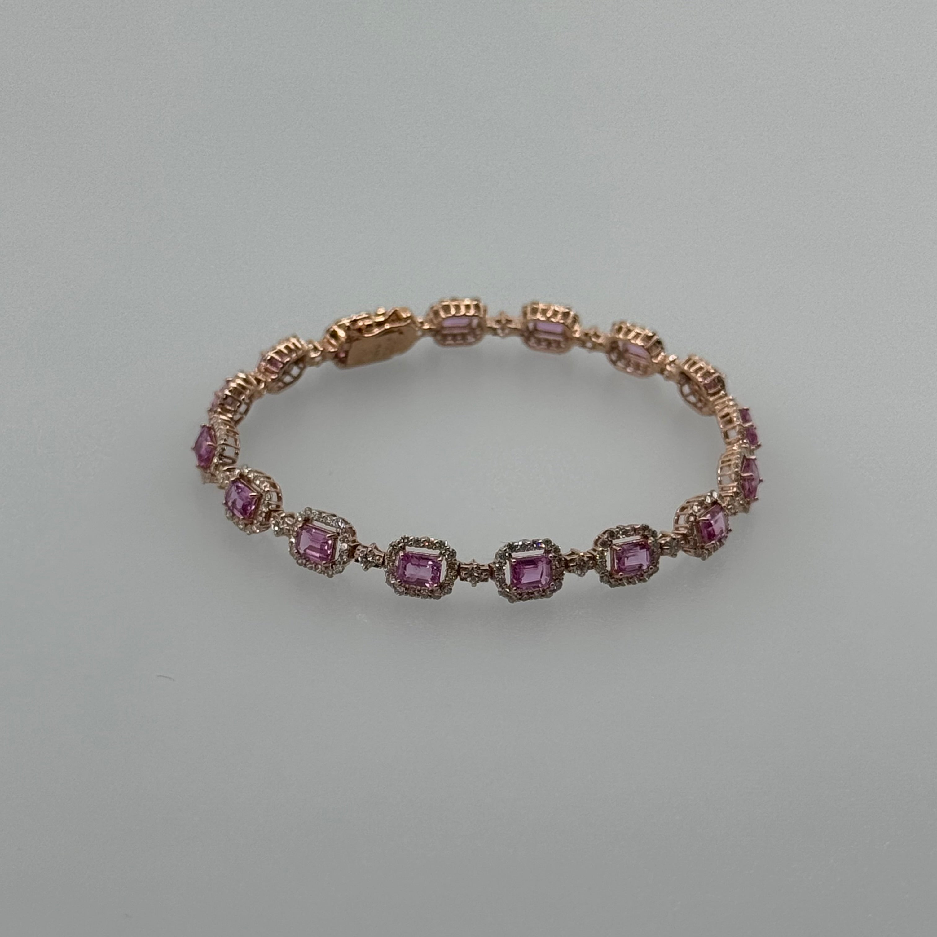 508［一点物/桃色の両思い］ブレス ピンクサファイア 3.6ct SQ K18PG