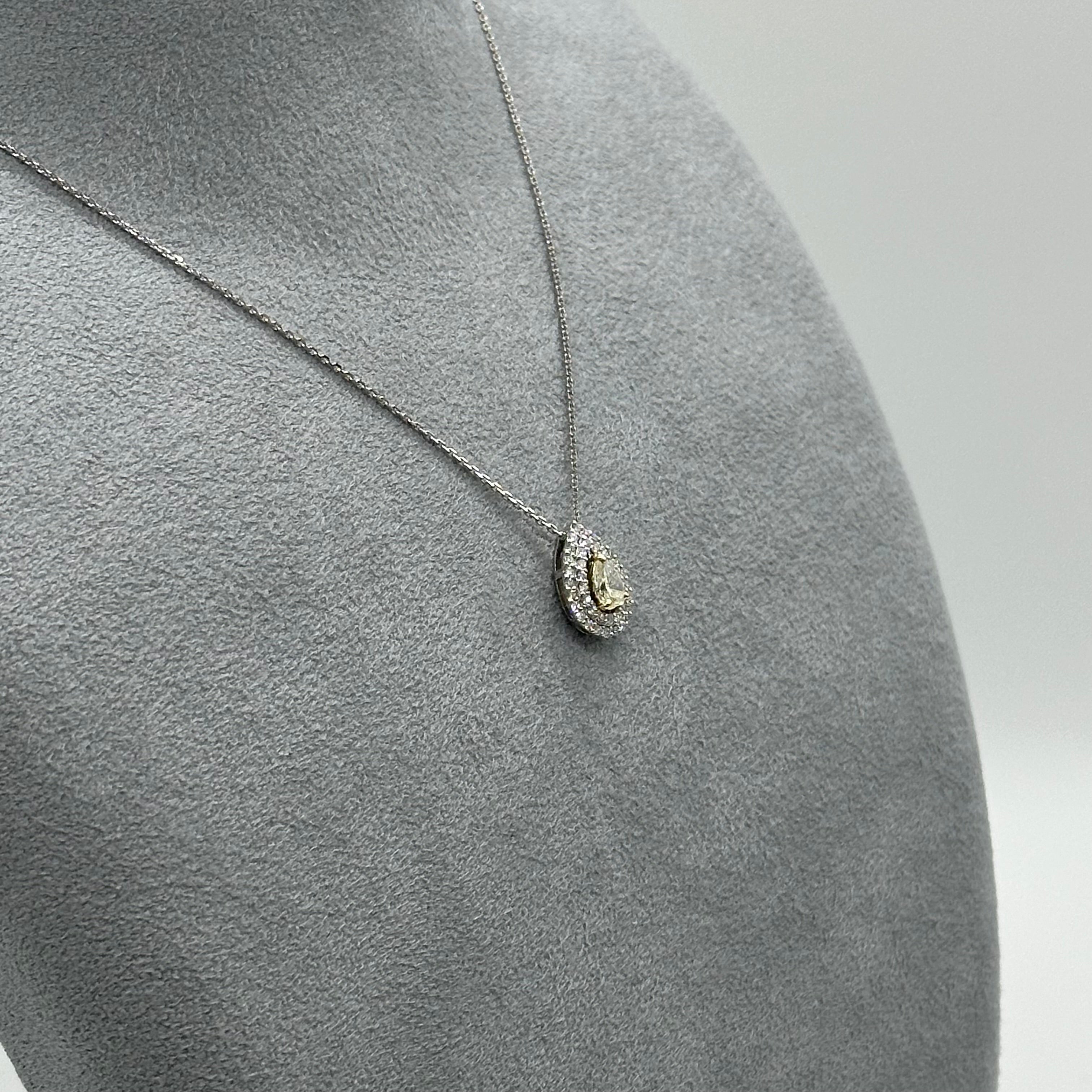 [ポワール］ネックレス ライトイエローダイヤ 0.3ct PS