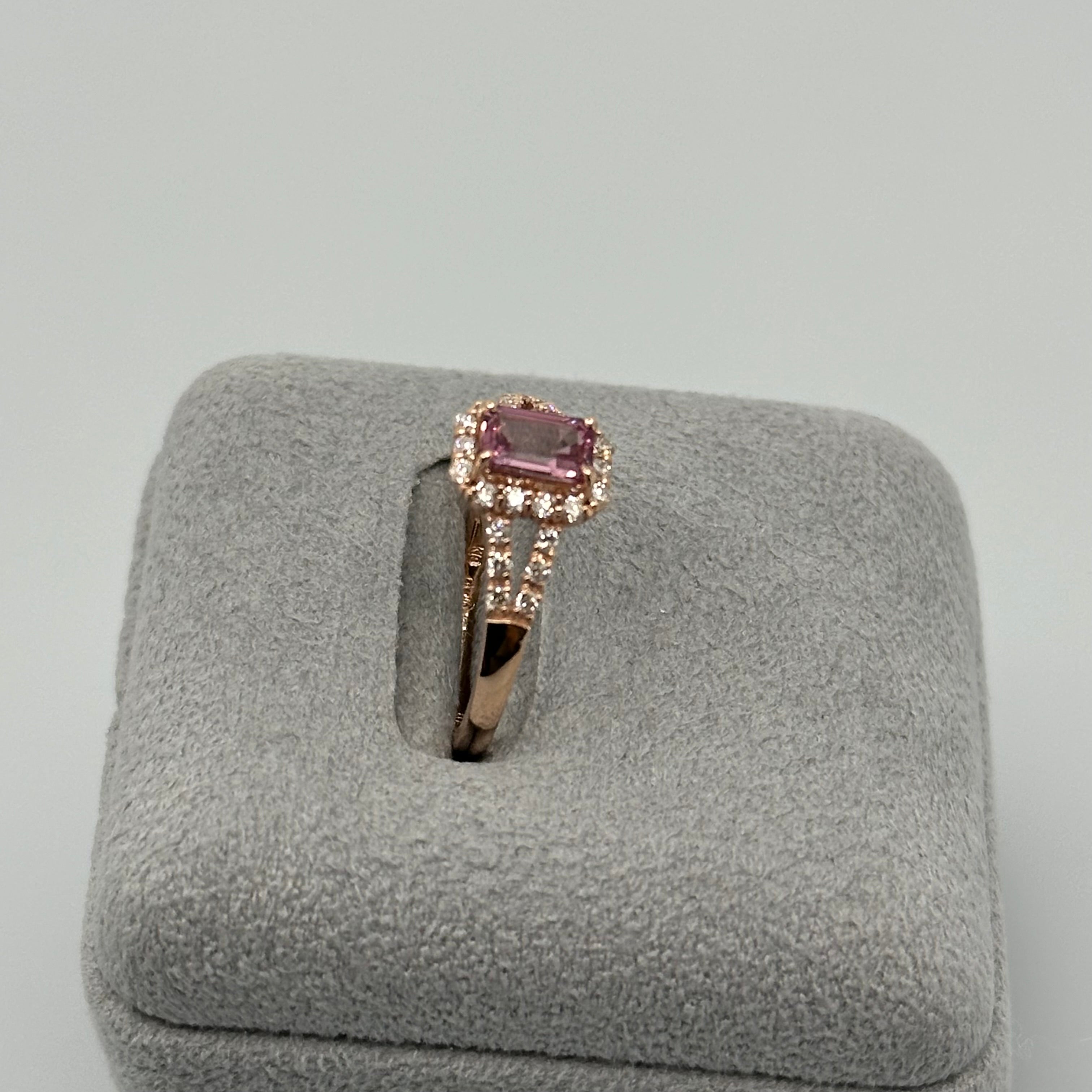 134［一点物］リング パパラチアサファイア 0.64ct SQ K18PG