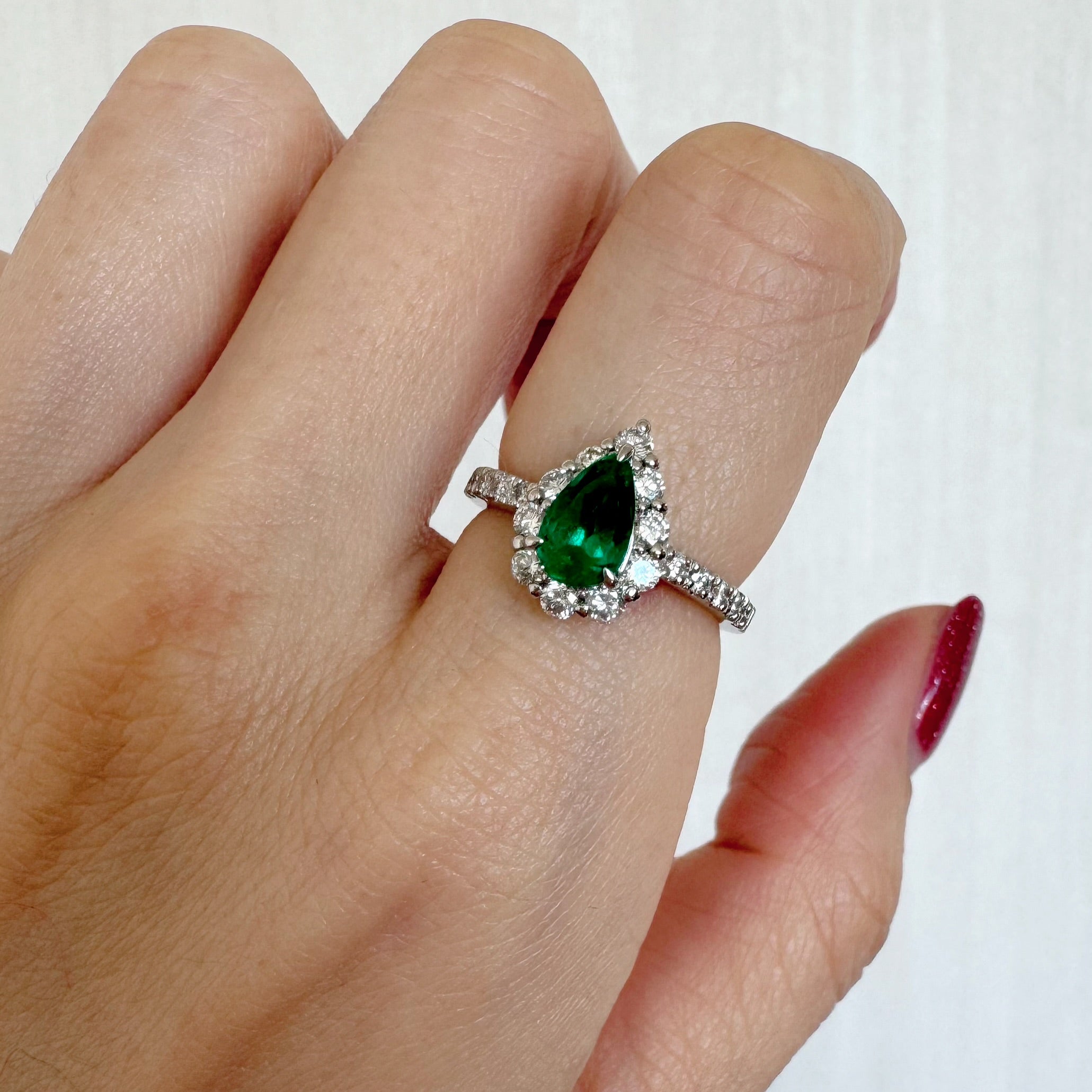 71［一点物］リング エメラルド 0.8ct PS PT