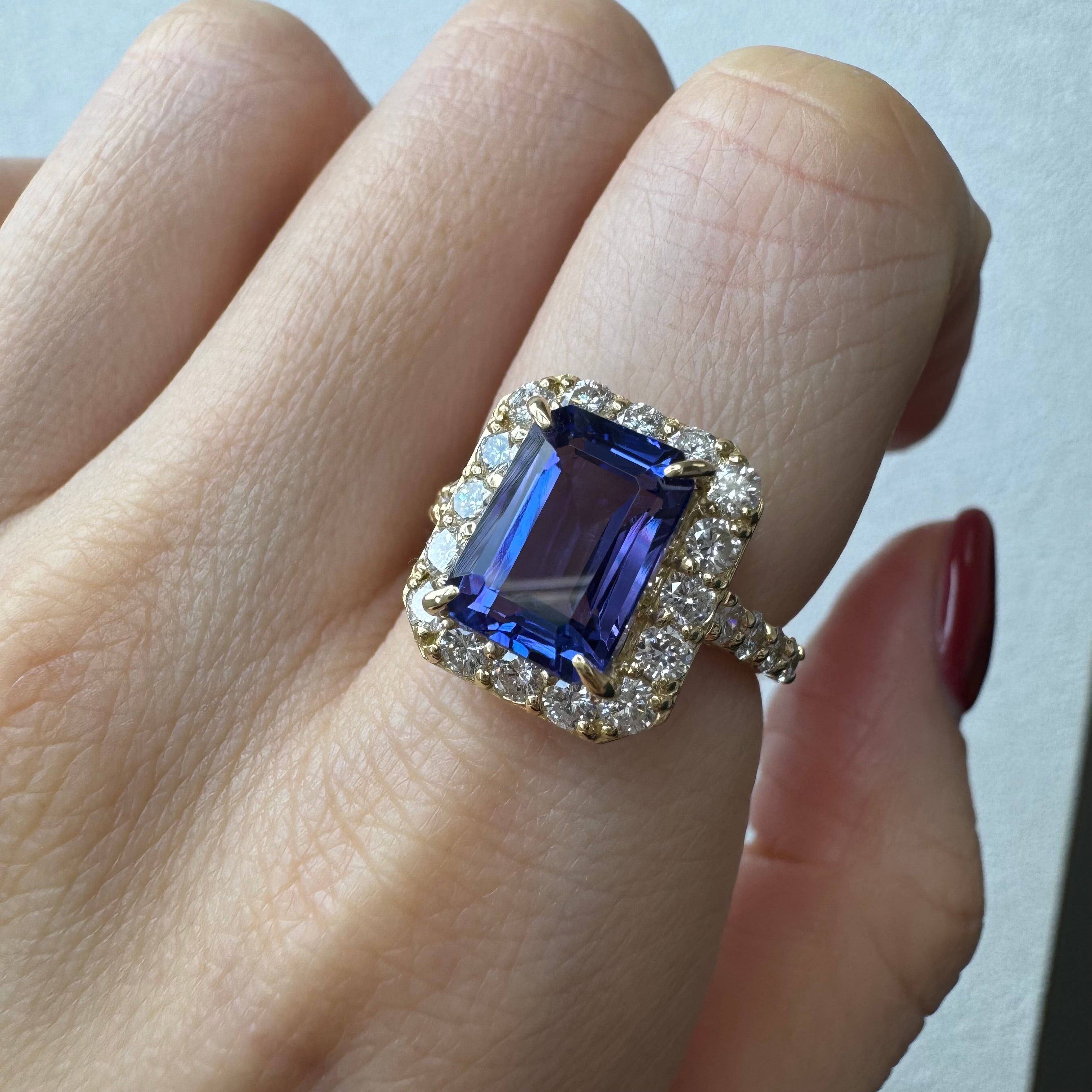 197［一点物］リング タンザナイト 4.5ct EM YG