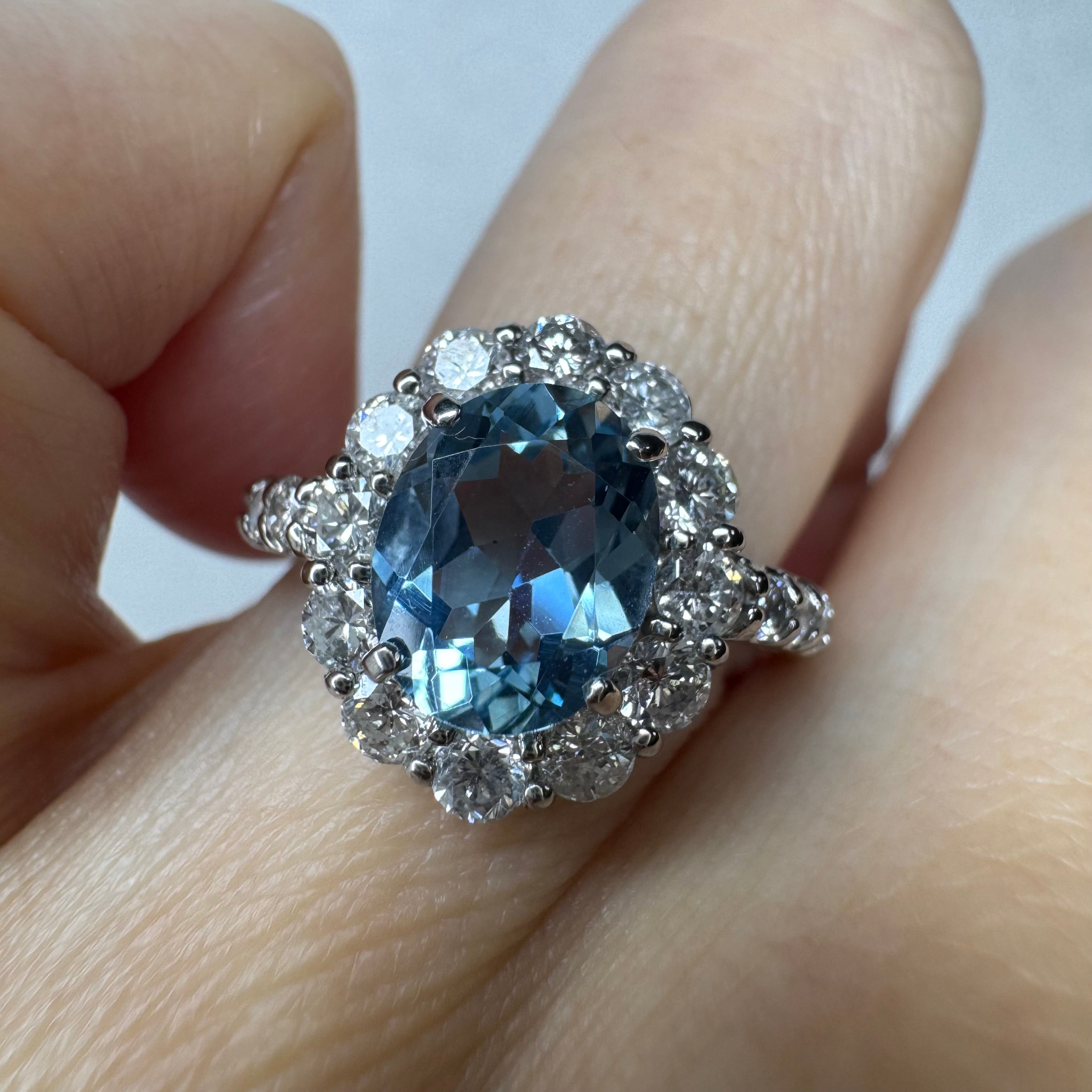 170［一点物］リング アクアマリン 1.5ct前後 OV PT