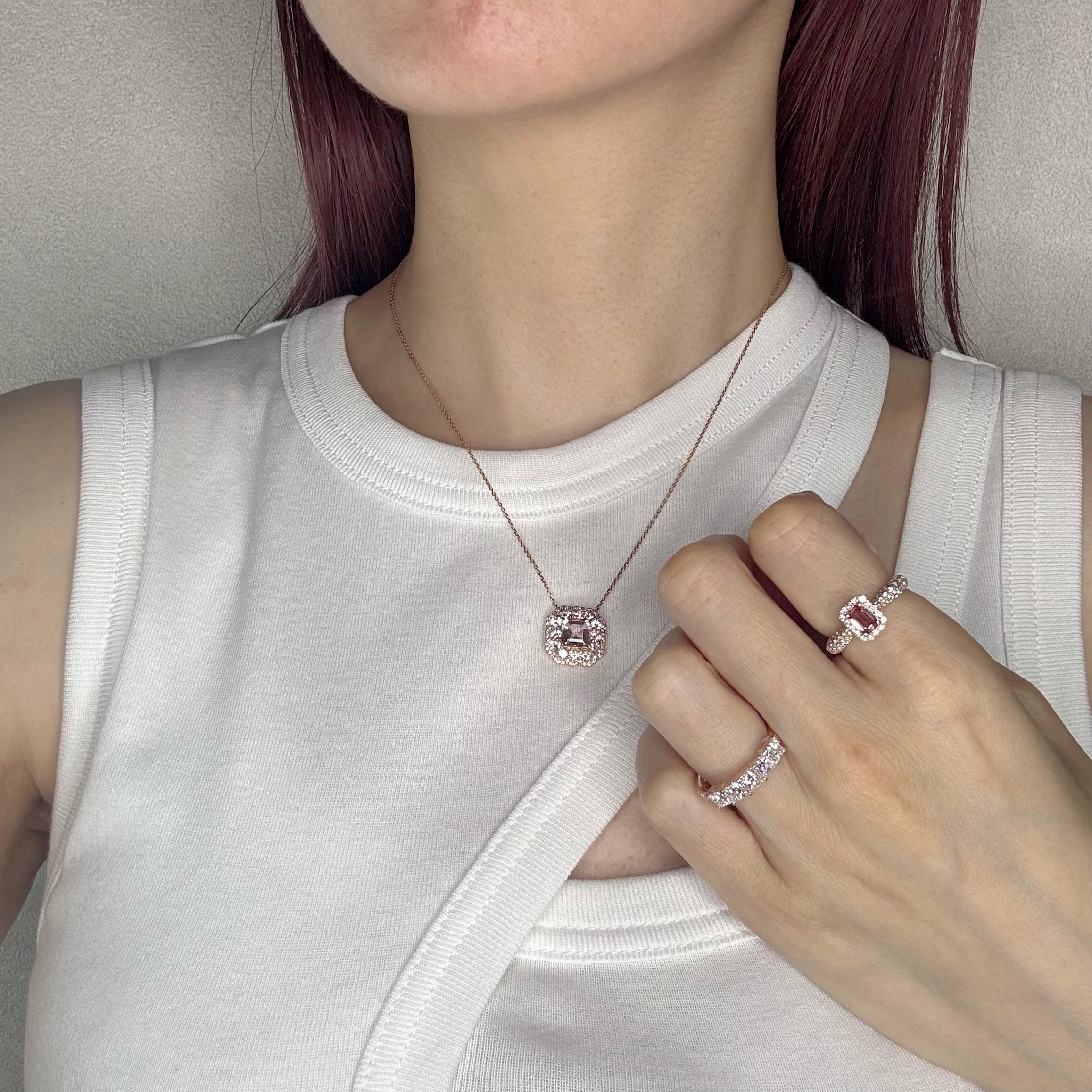 ［パリの小路］リング パパラチアサファイア 0.4ctUP SQ K18PG