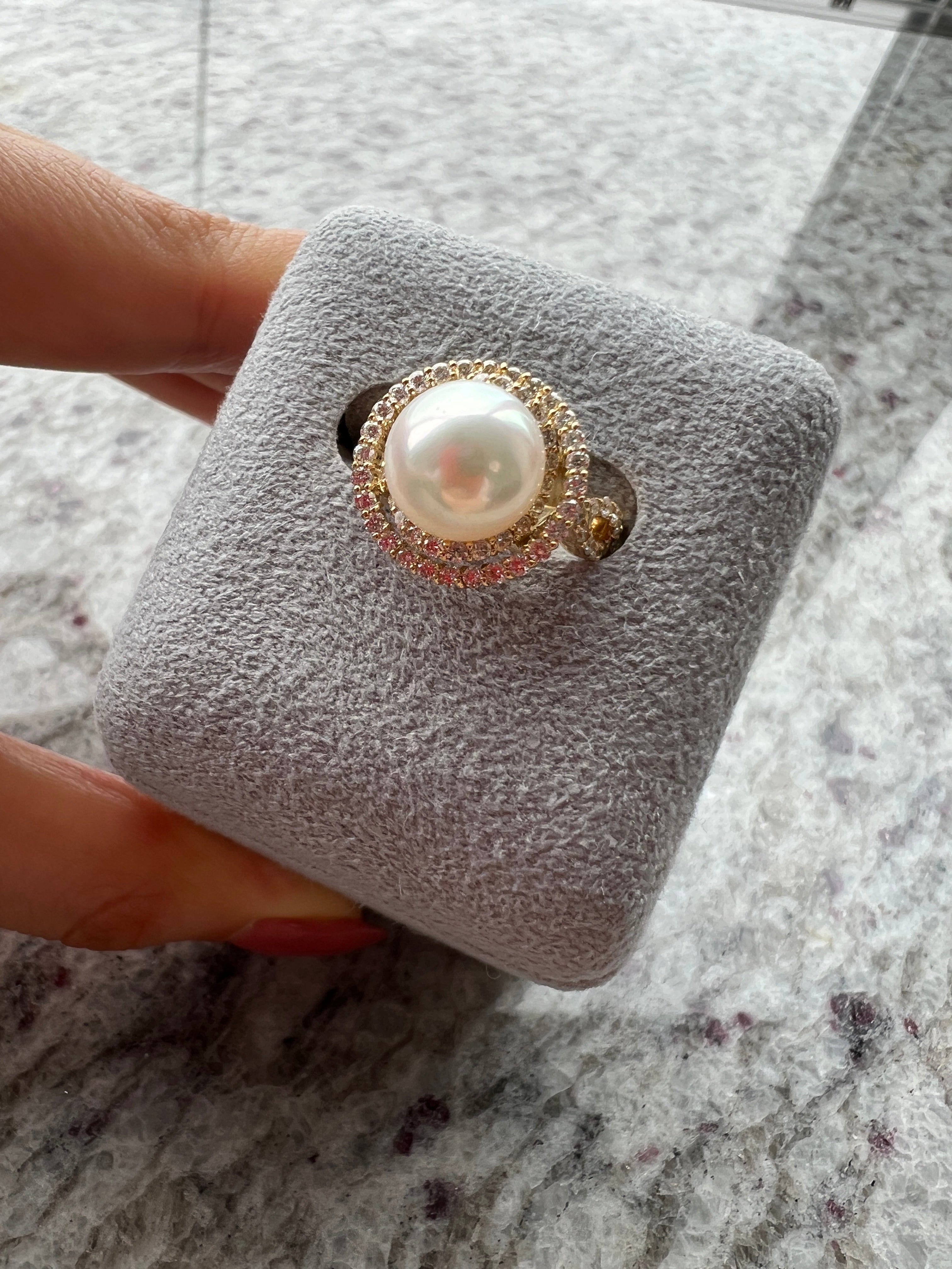 [薔薇の精］リング あこや真珠9mm