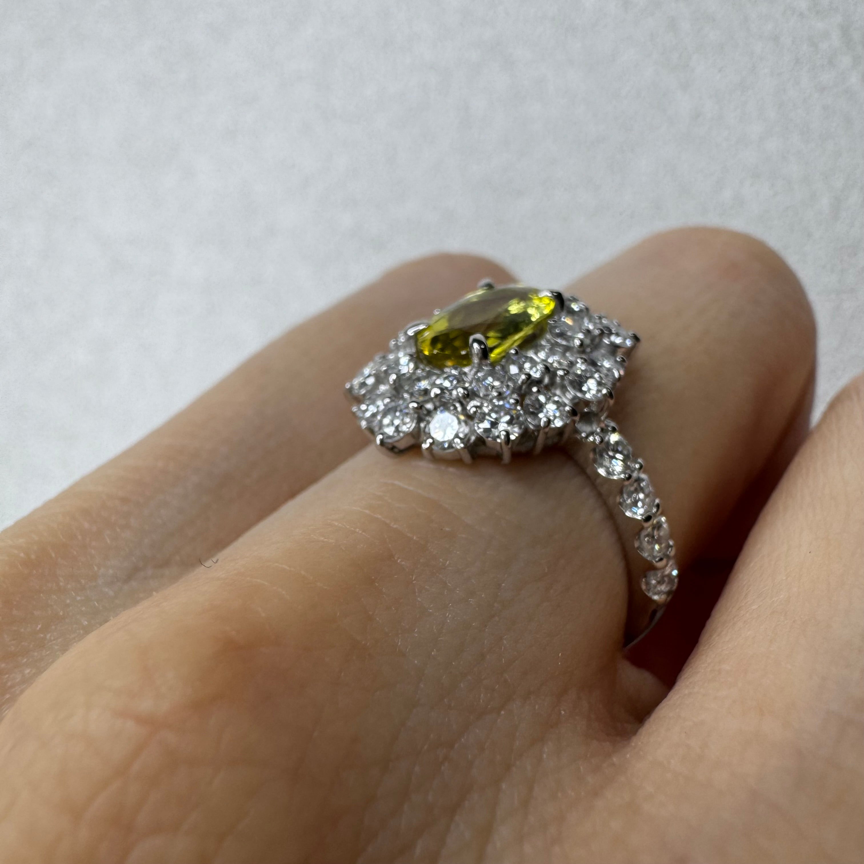 34.36.76.168［一点物］リング クリソベリル/トルマリン/クロムトルマリン 1ct UP OV PT