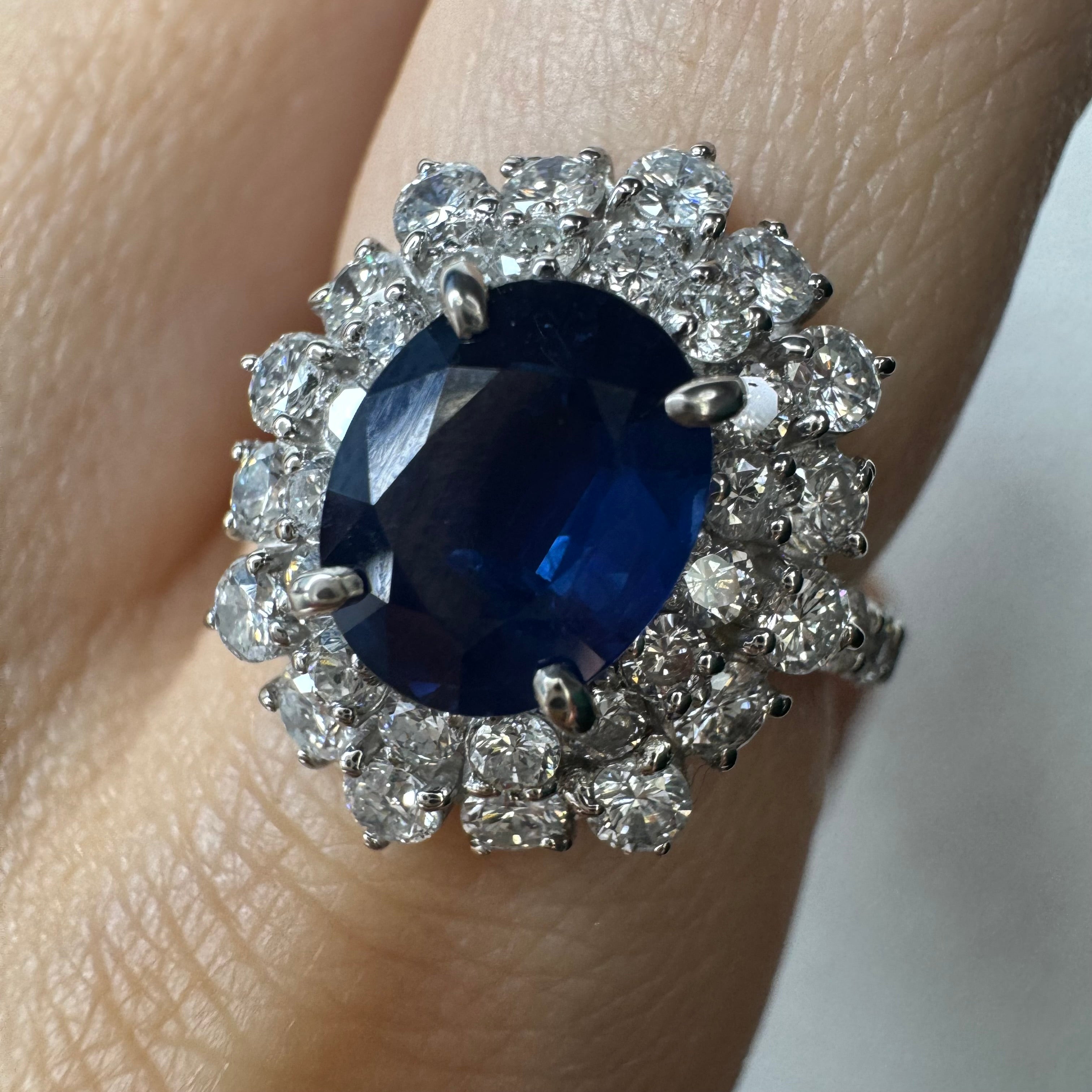 121［一点物］リング ブルーサファイア 2.2ct OV PT/YG