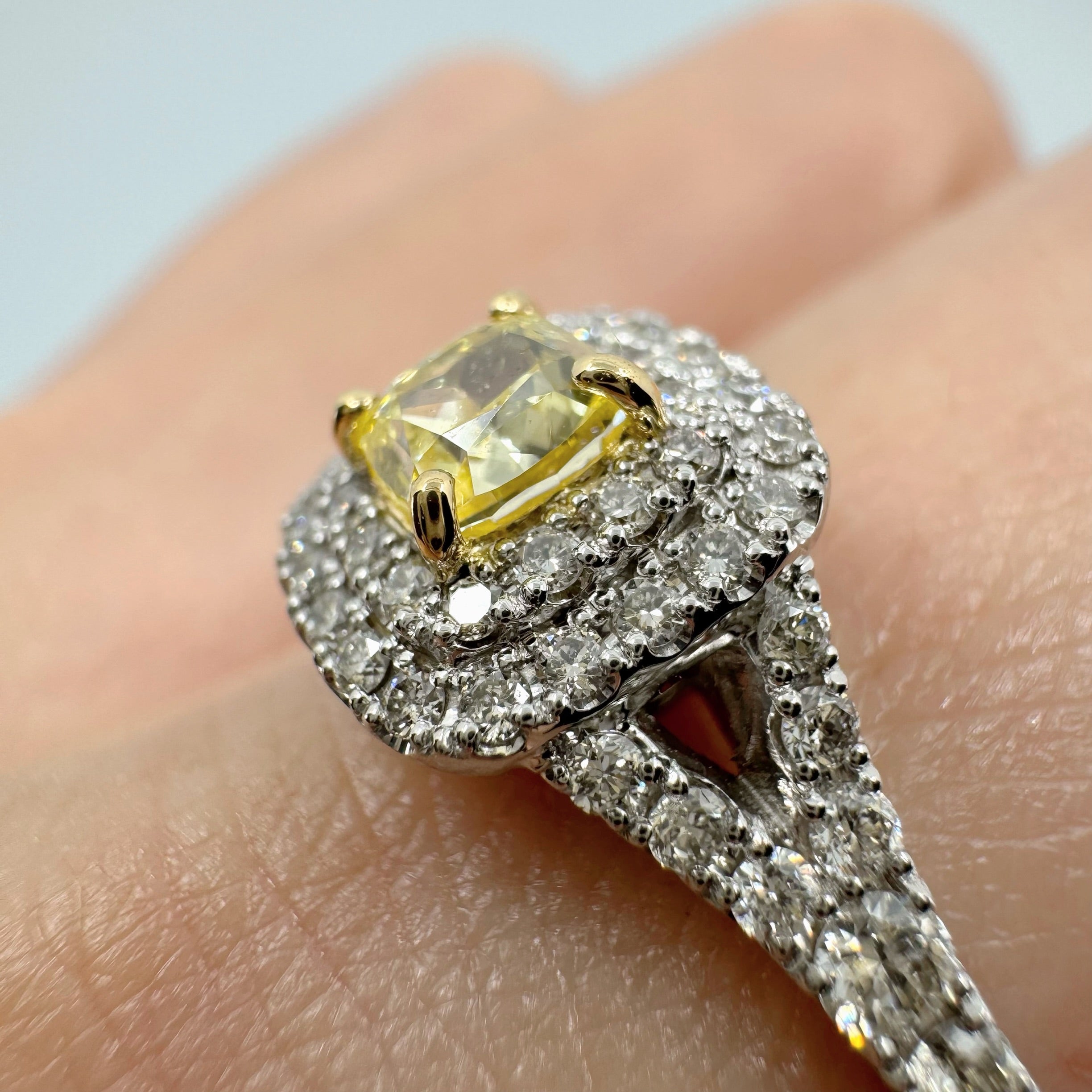 ［一点物］リング イエローダイヤ 0.5ct SQ PT K18YG