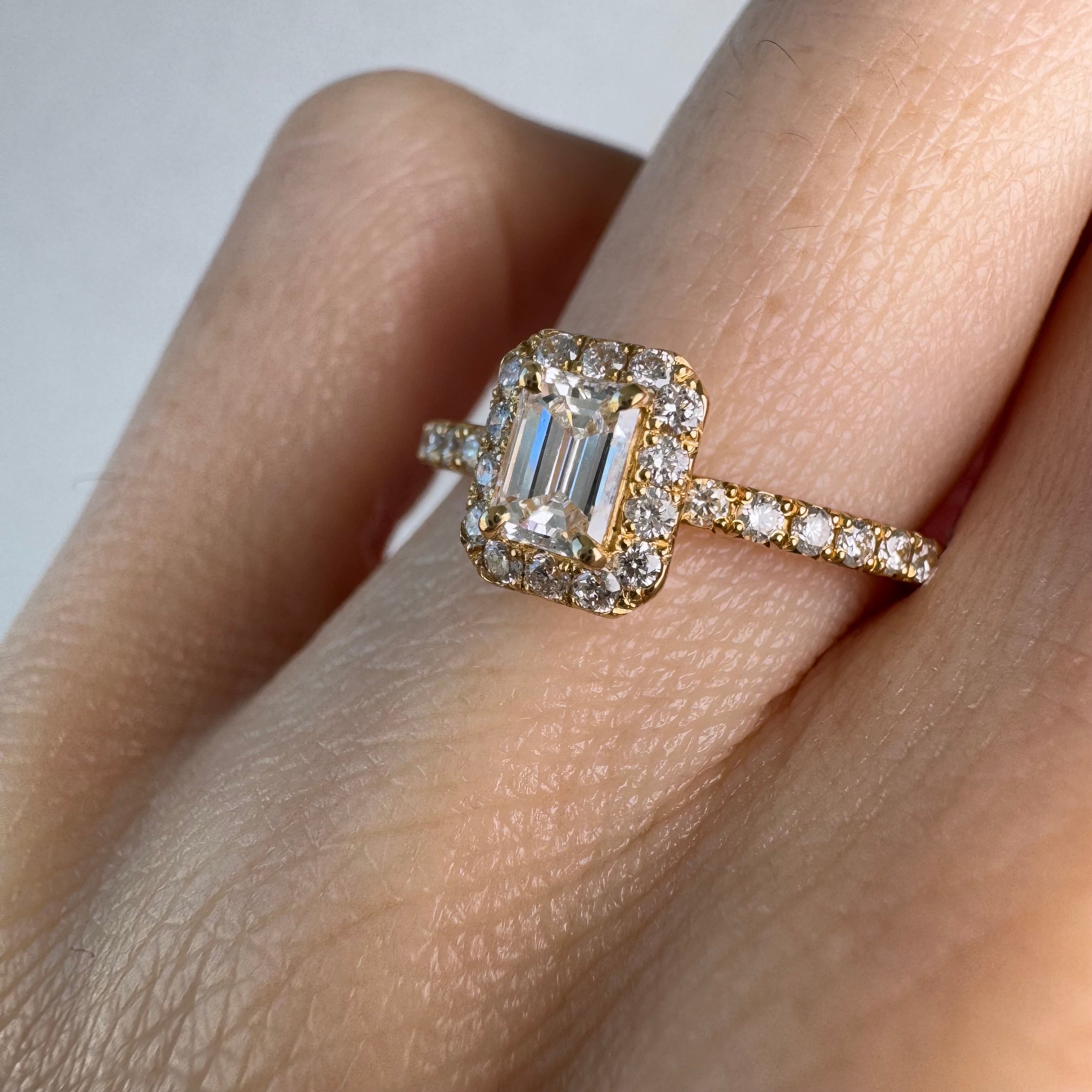 4［一点物/オルコスEM角］リング ダイヤ 0.3ct SQ PT K18YG