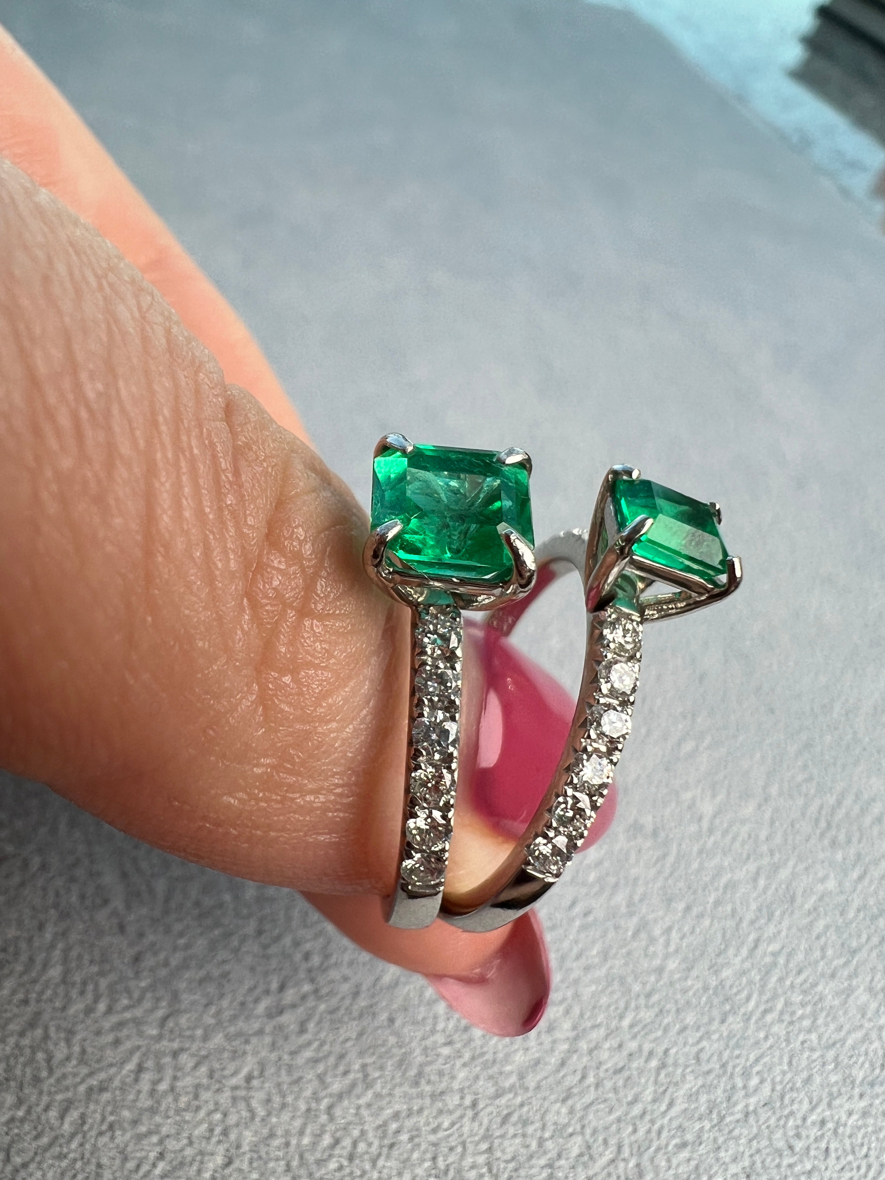 ［アルル］リング エメラルド 0.4ct SQ PT