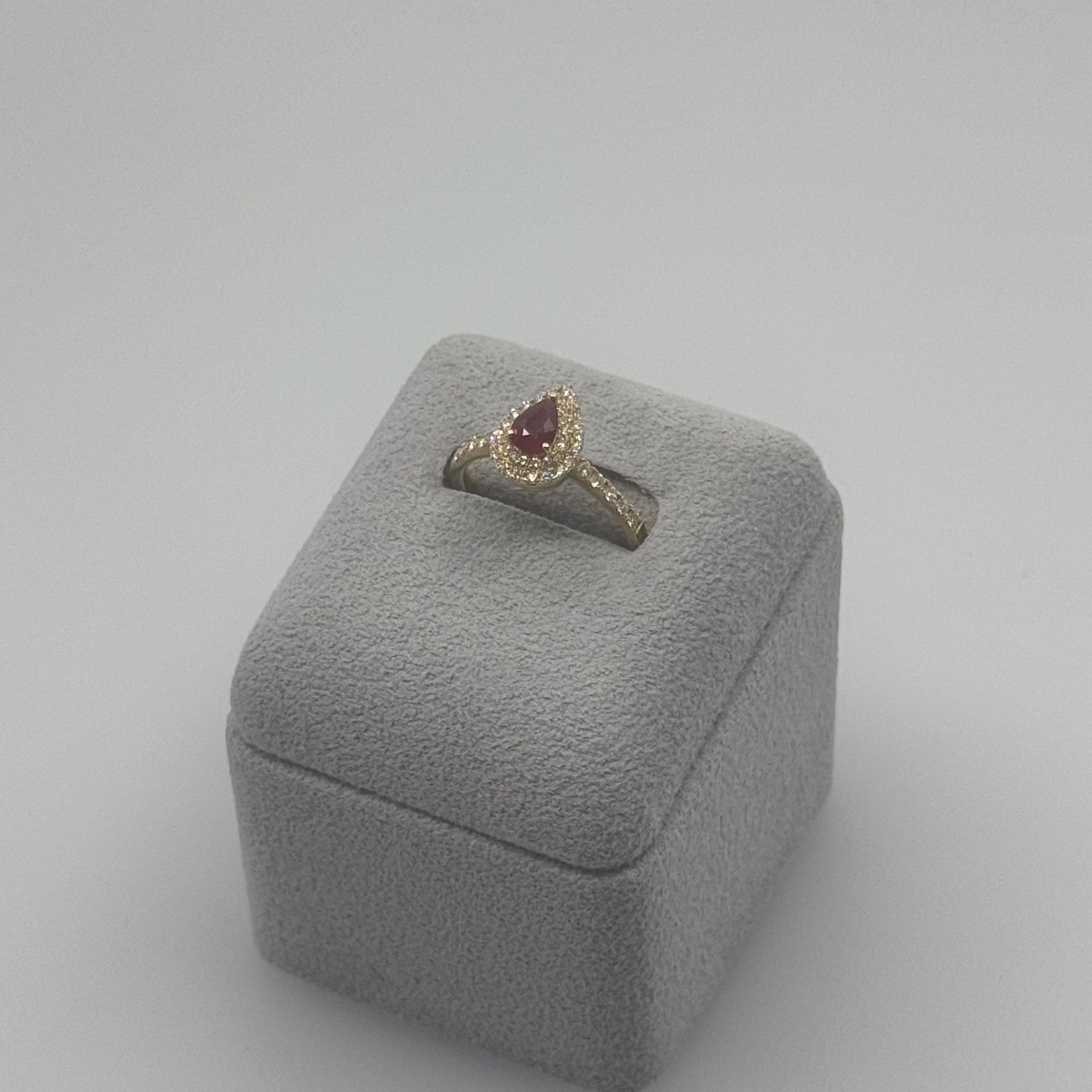 ［一点物］リング ピジョンブラッドルビー 0.4ct PS K18YG